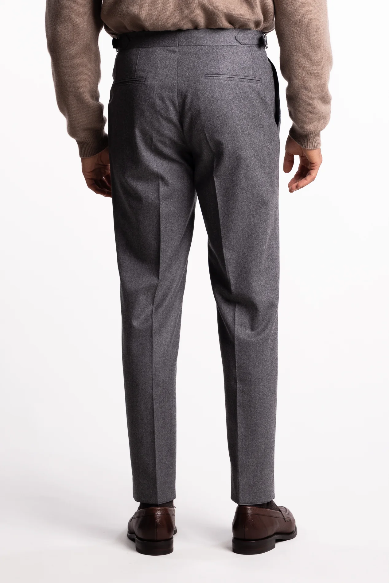 Prato Flannel Trousers Grey Melange - Image 3