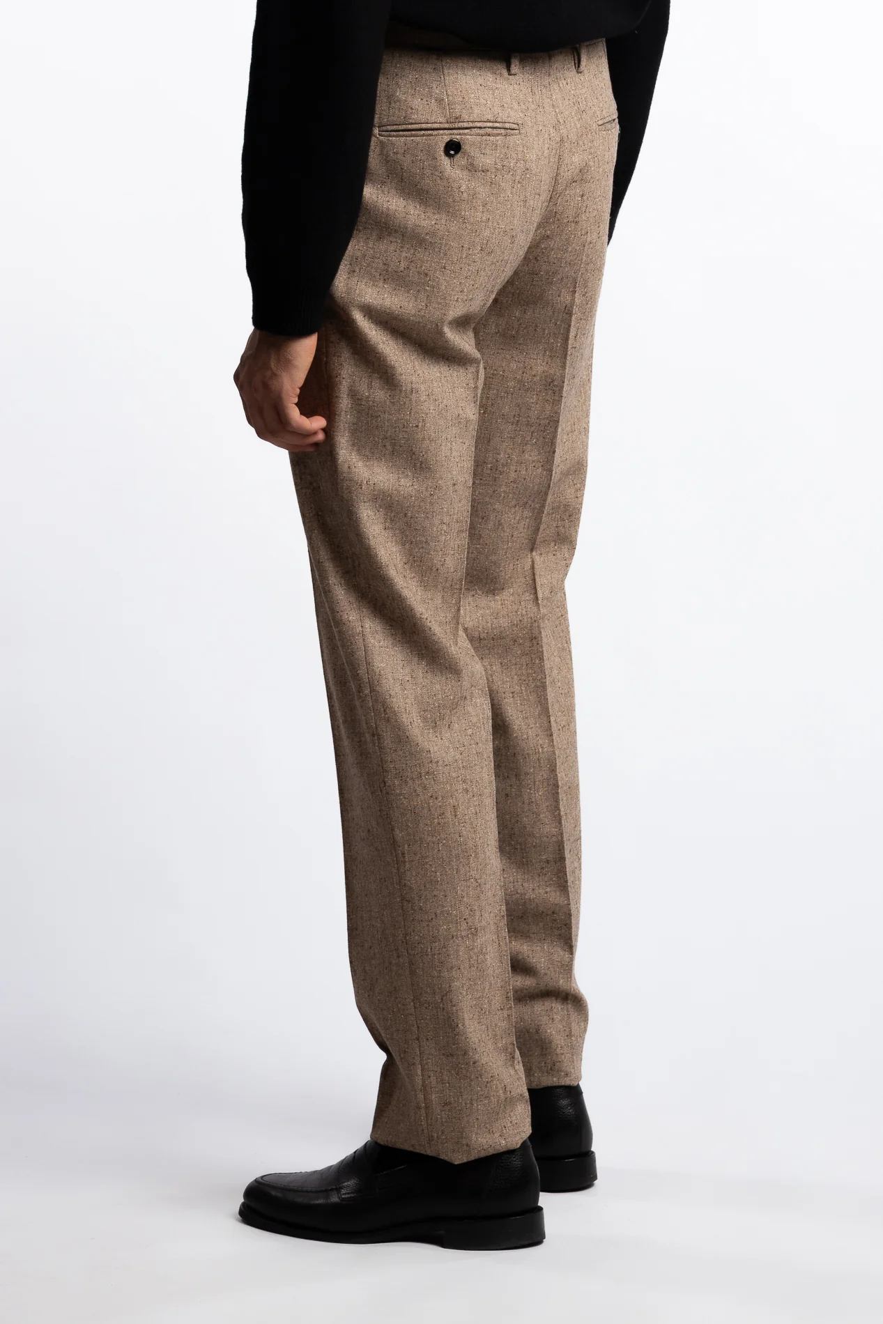 Wool Regular Fit Trousers Beige - Image 2
