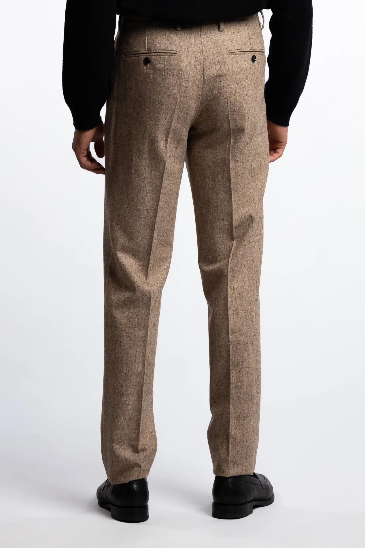 Wool Regular Fit Trousers Beige - Image 3