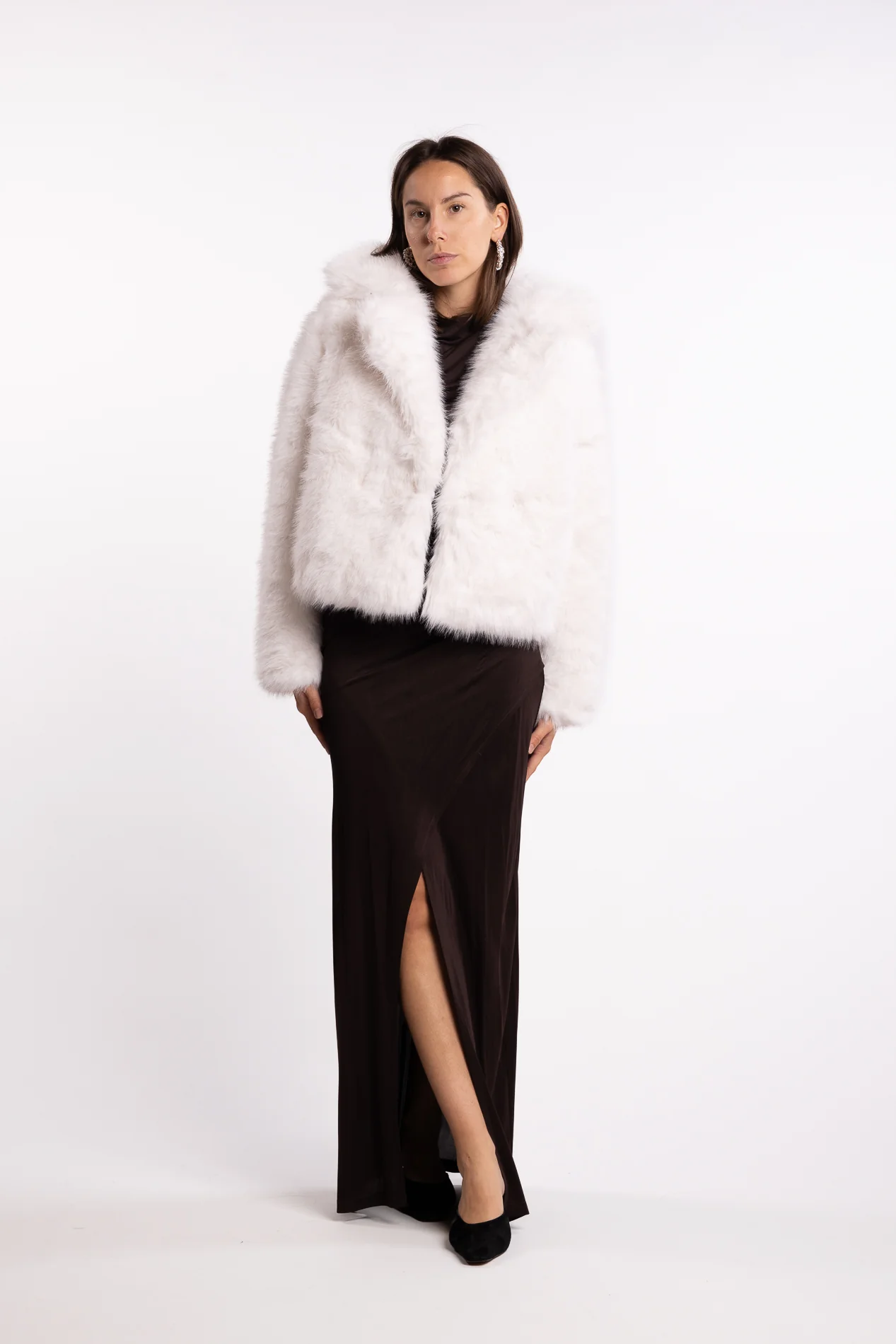 Sofia Fake Fur Jacket- White - Image 6