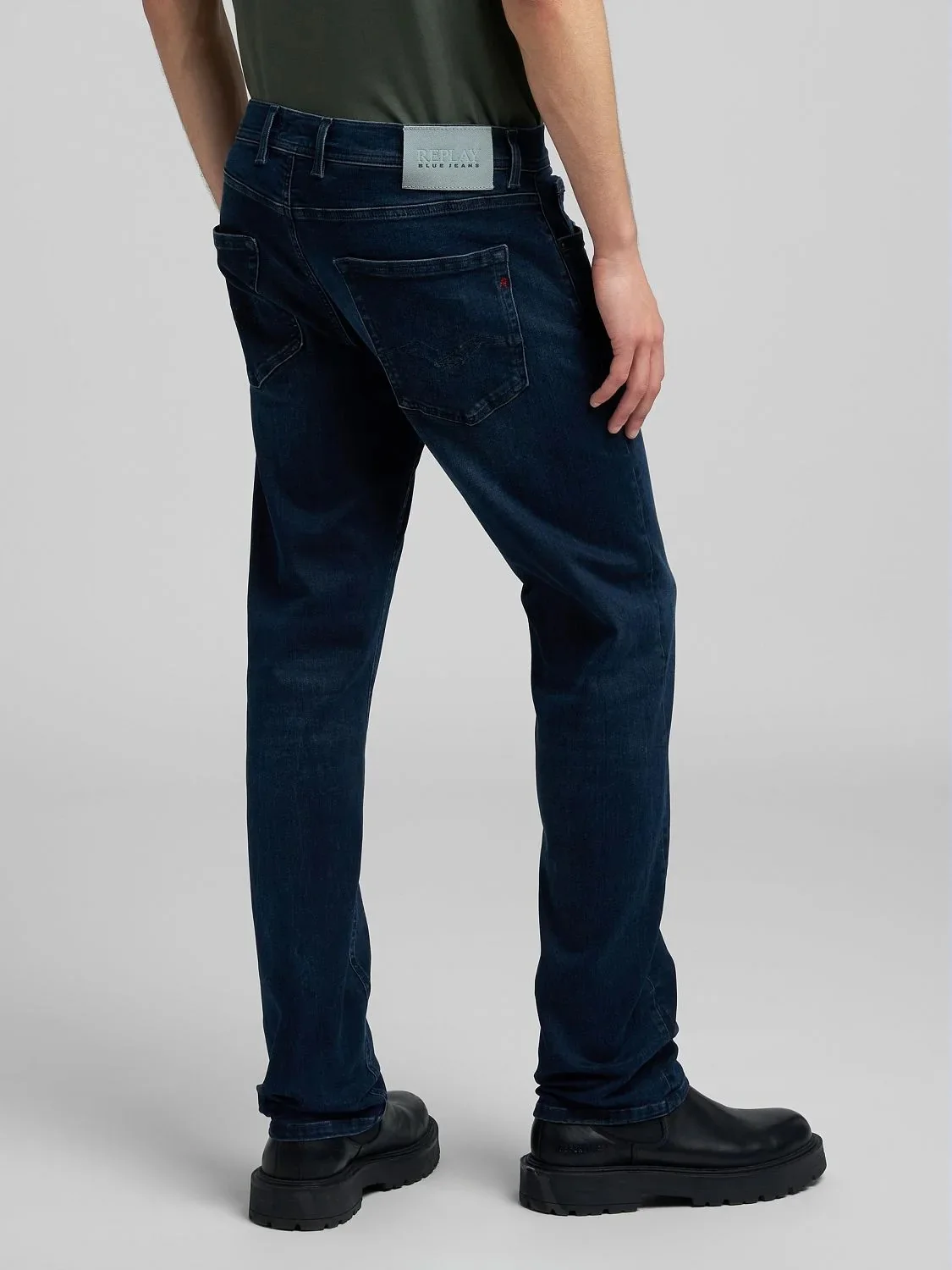 Grover Straight Fit Hyperflex Dark Blue Jeans - Image 3