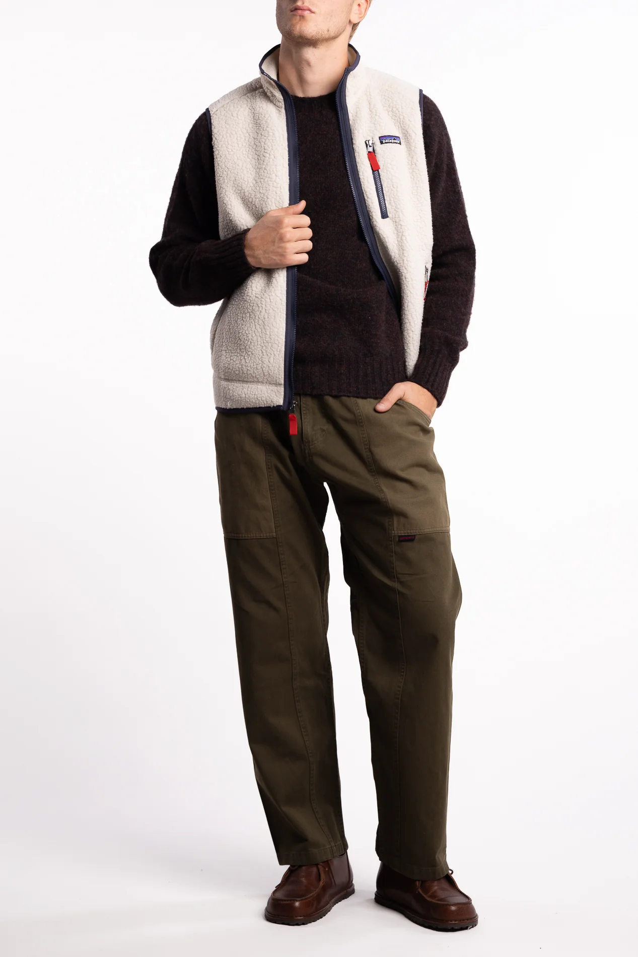 Retro Pile Vest Pelican w/Smolder Blue - Image 5