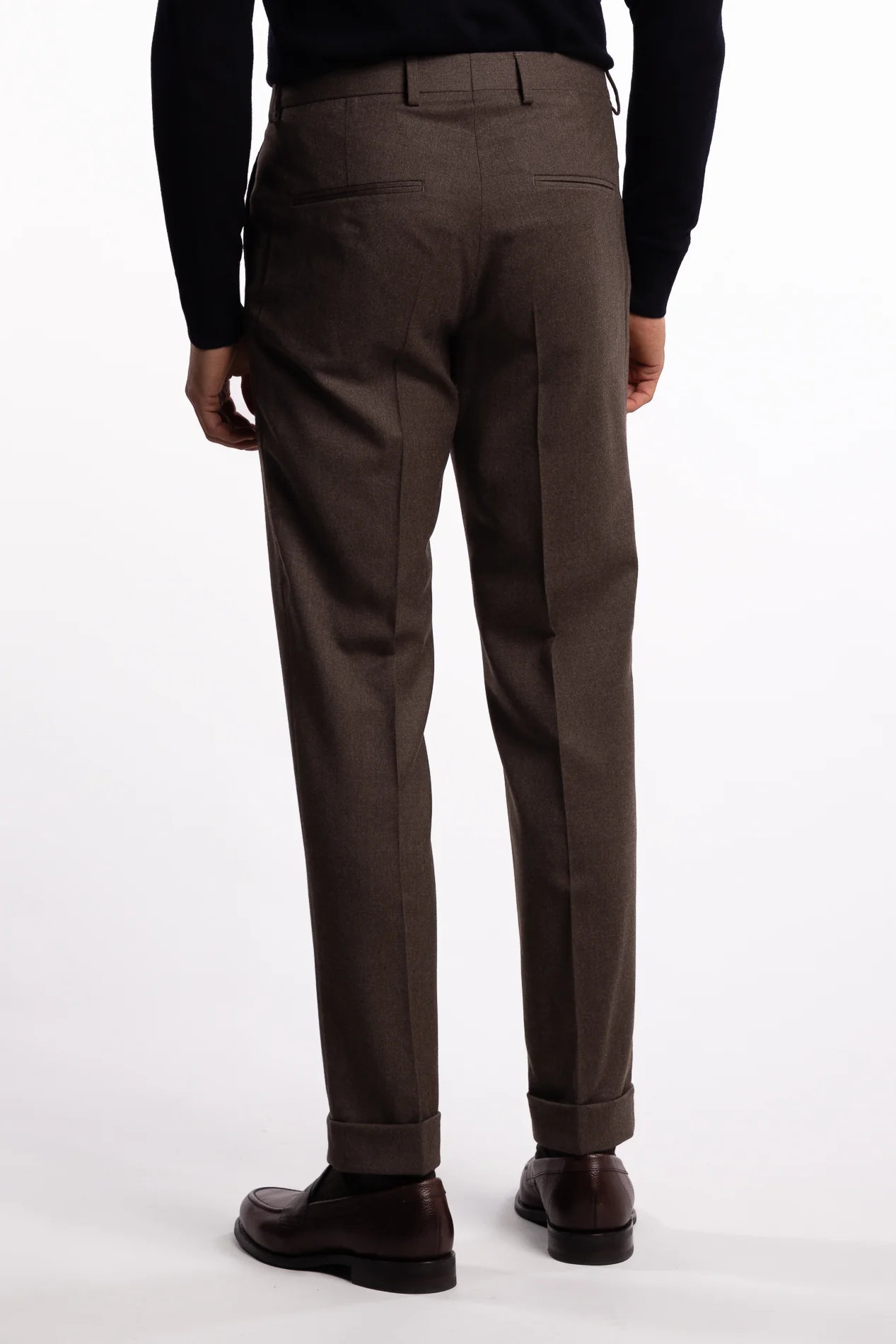Dandy Turn Up Trousers Beige Melange - Image 3