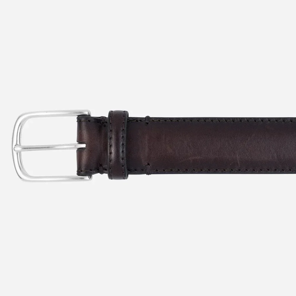 Calf Leather Belt Dark Brown - Image 2