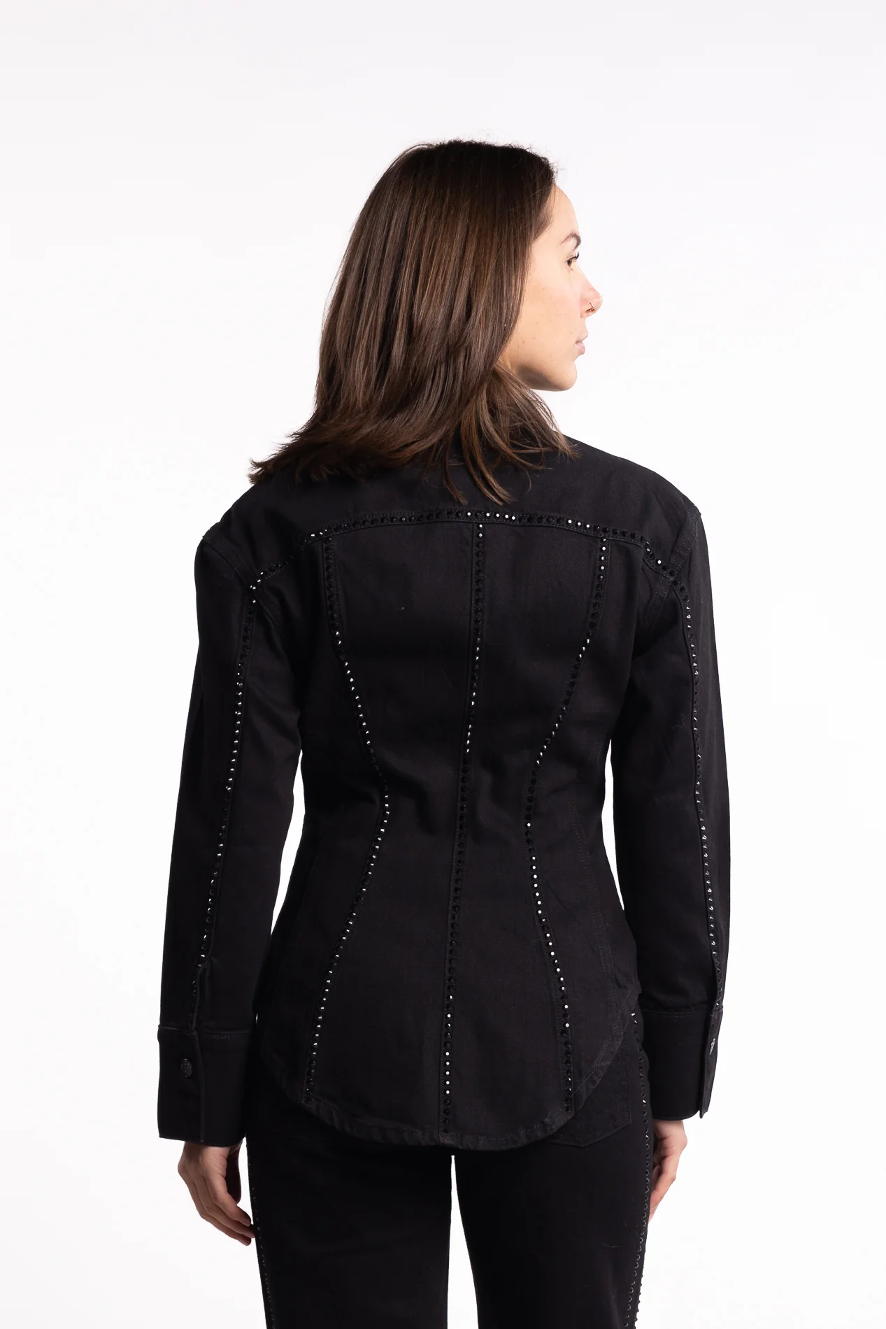 Eloise Embellished Shirt - Black - Image 3