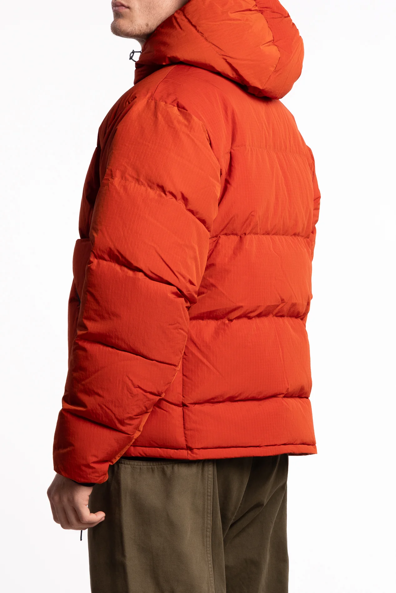 Down Puffer Hooded Jacket Burnt Red - Image 2