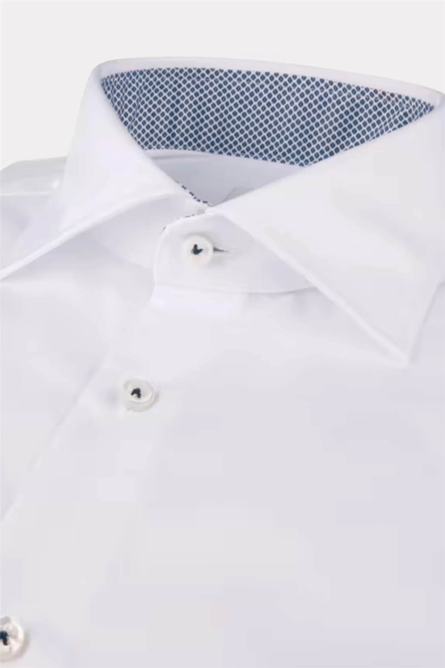Slimline White Twill Shirt Contrast - Image 2