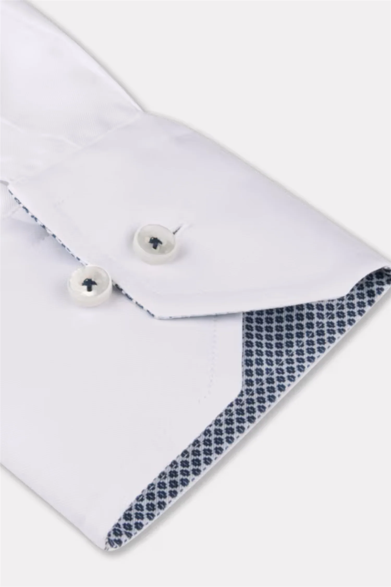 Slimline White Twill Shirt Contrast - Image 3