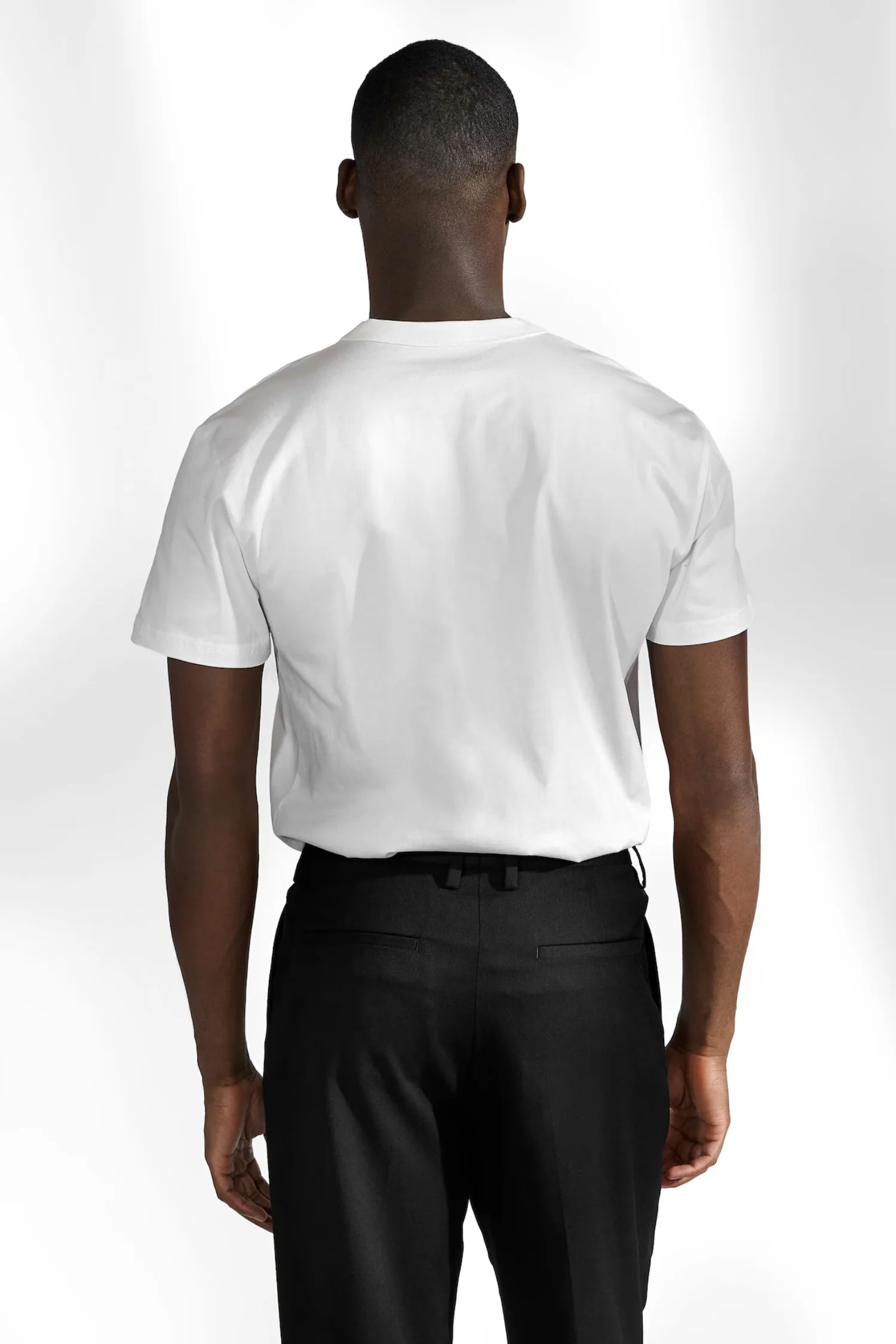 Pima Cotton Crew Neck T-Shirt Ivory - Image 3
