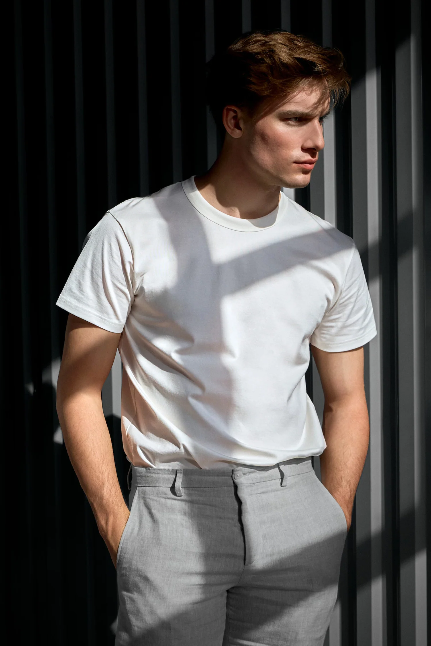 Pima Cotton Crew Neck T-Shirt White - Image 7
