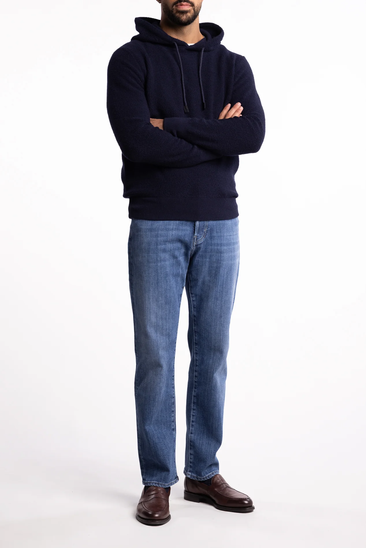 Sweater Hoodie Wool/Cashmere Navy - Image 5