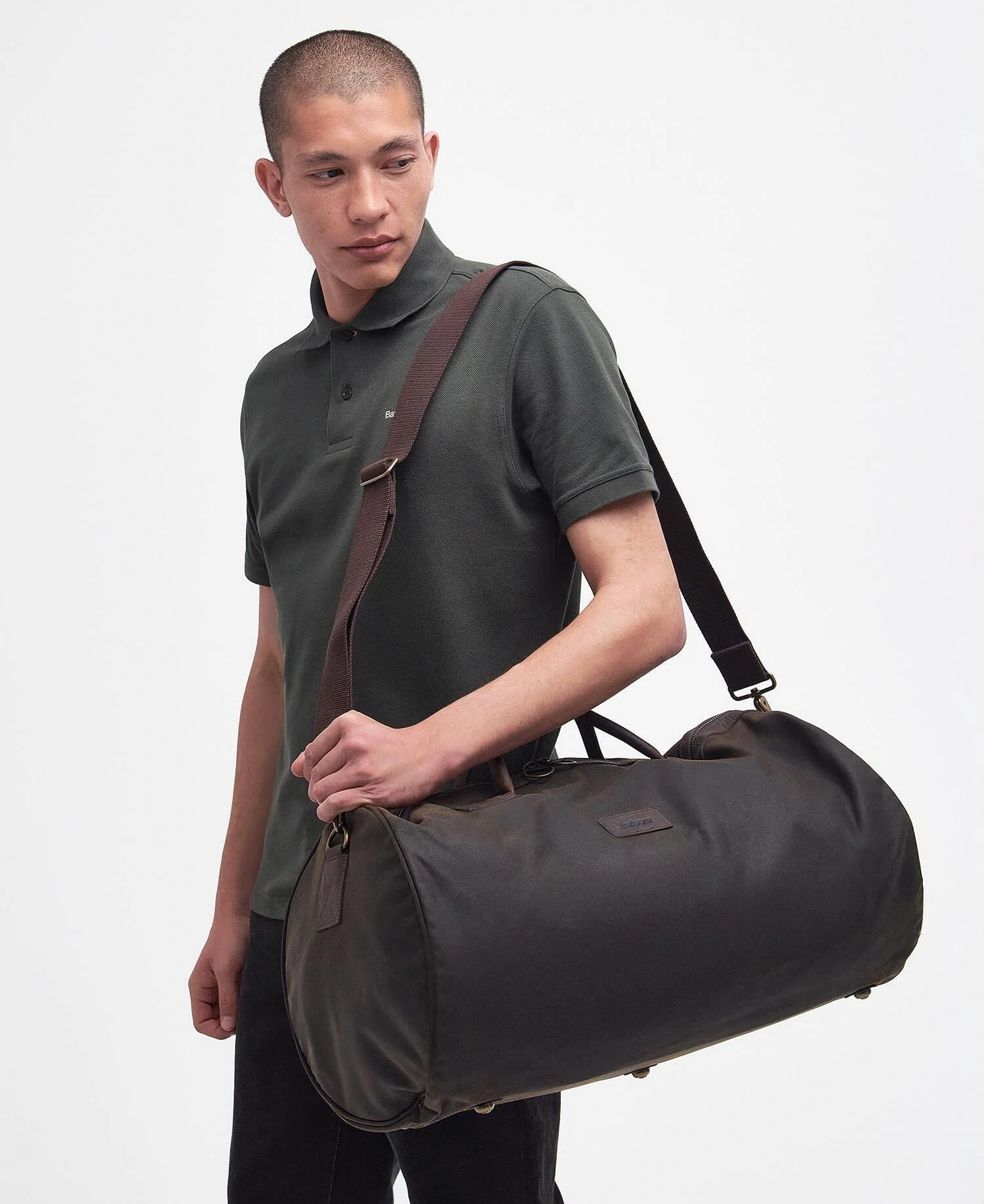 Waxed Holdall Olive - Image 2