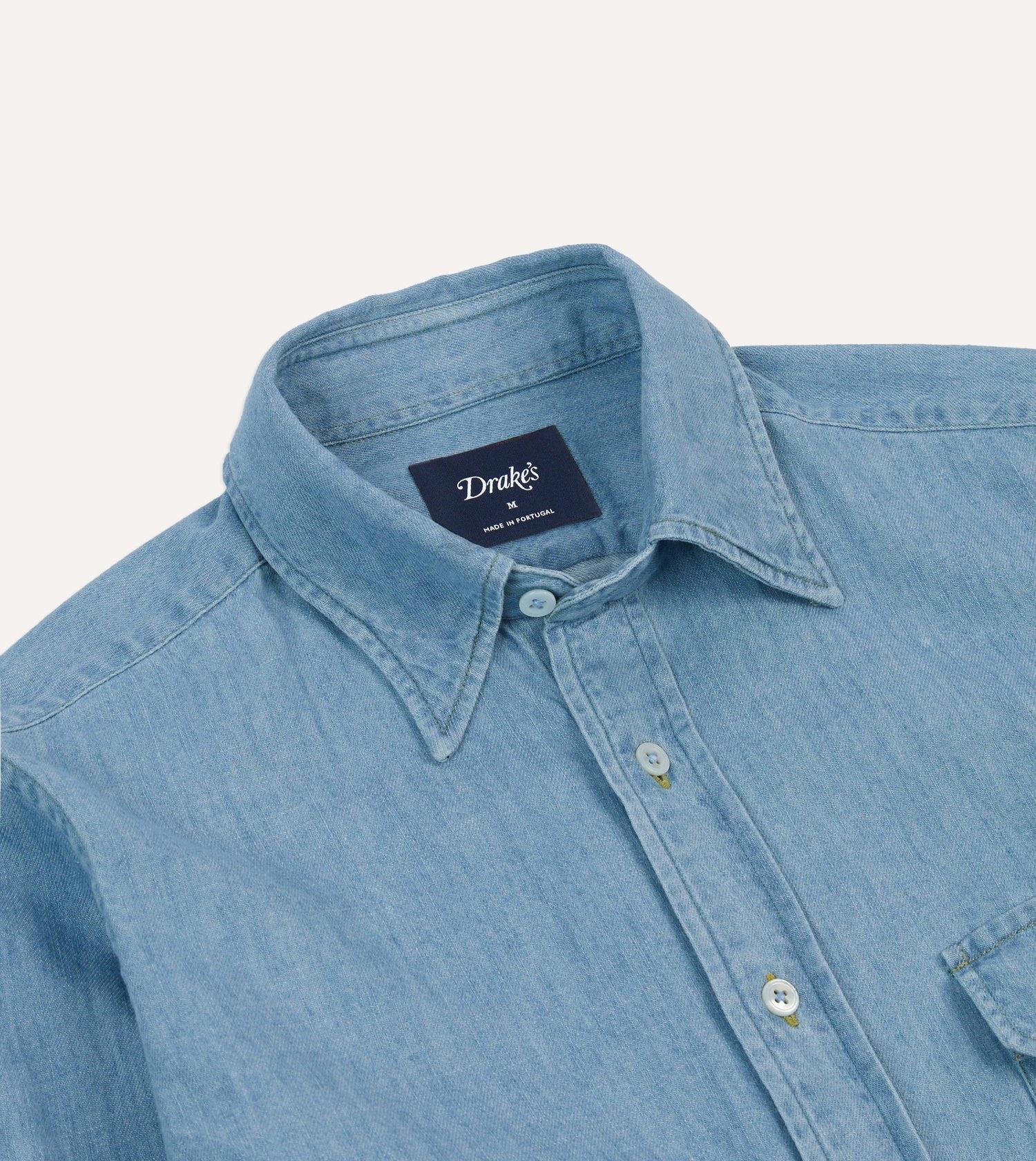 Denim Work Shirt Bleach Wash - Image 2