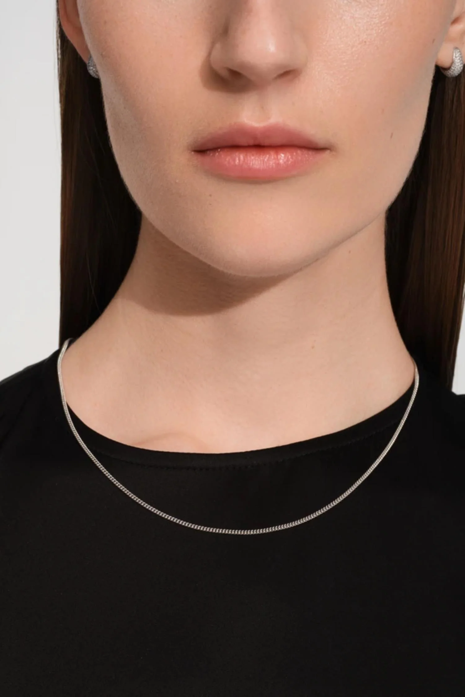 Women's Curb Chain Slim 24,5"- Silver - Image 3