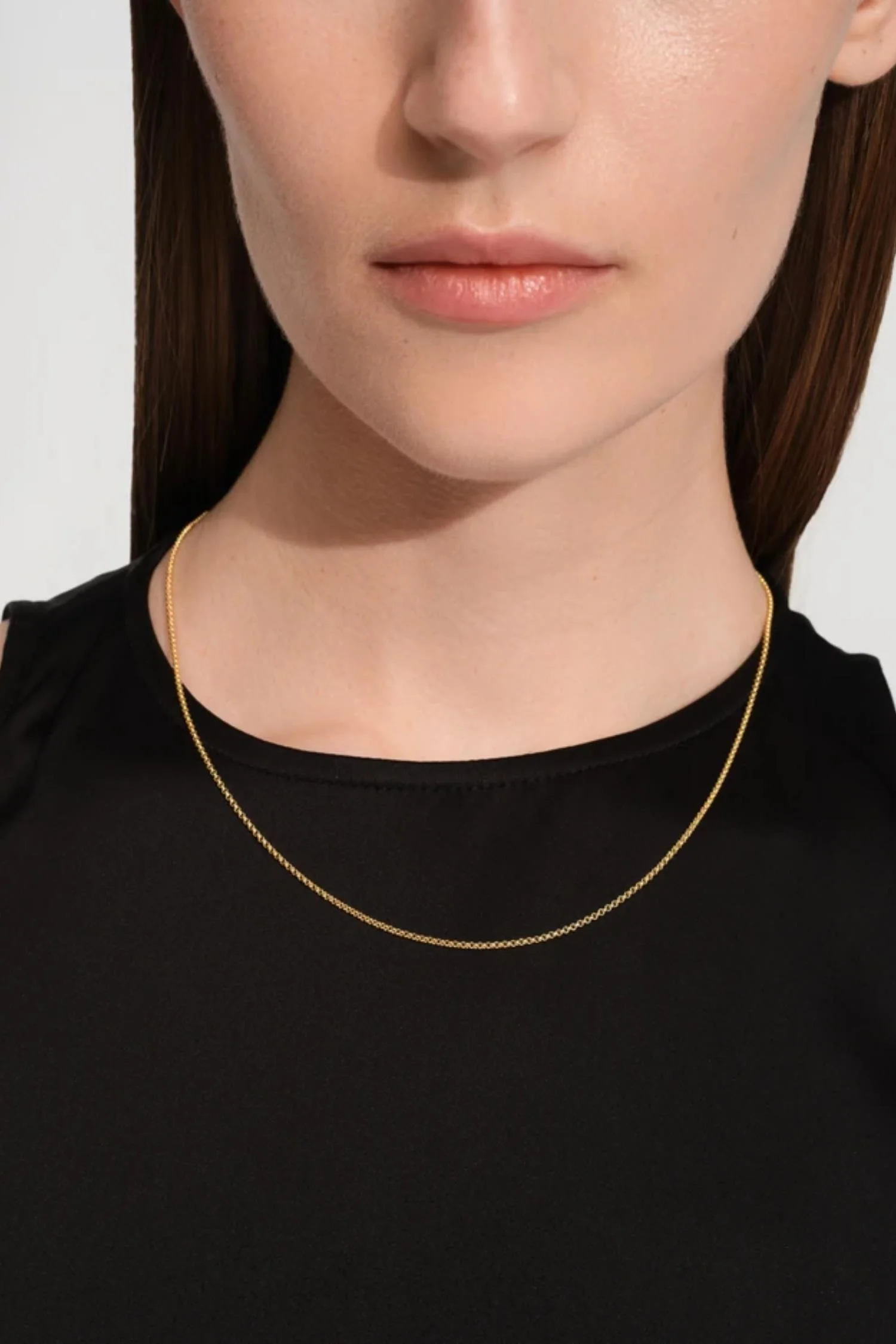 Women's Curb Chain Slim 24,5"- 18K Gold - Image 3