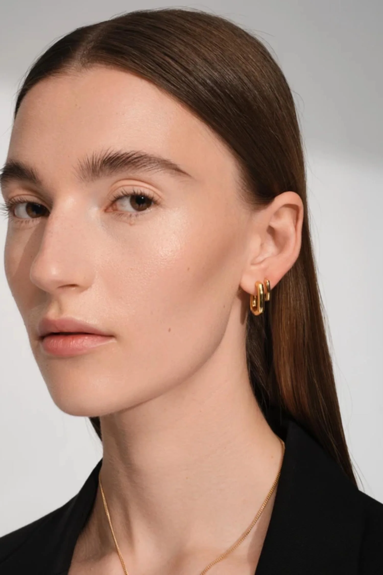 Women's Frame Hoops Medium- 18K Gold - Image 2
