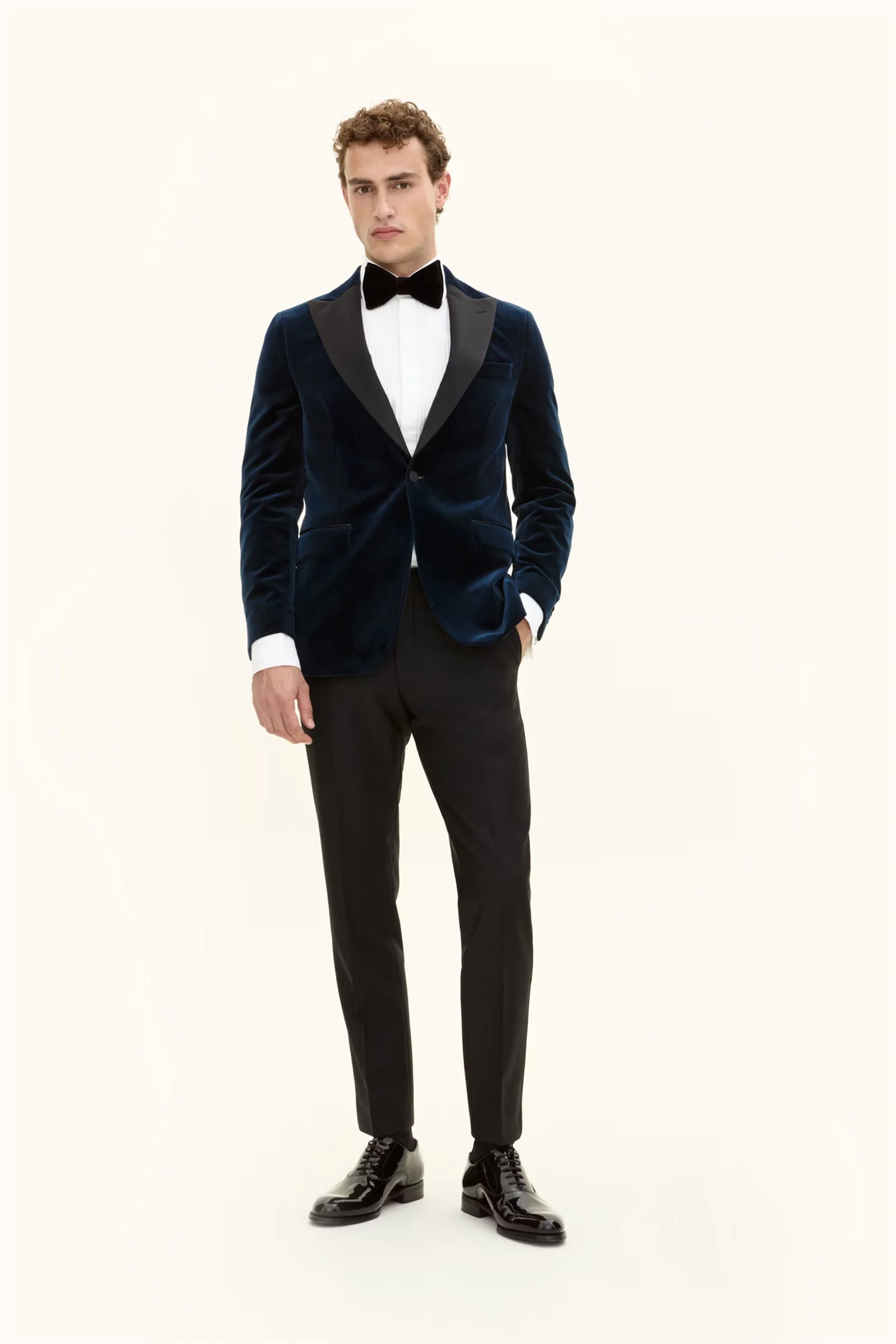 Frampton Velvet Blazer Light Navy - Image 3