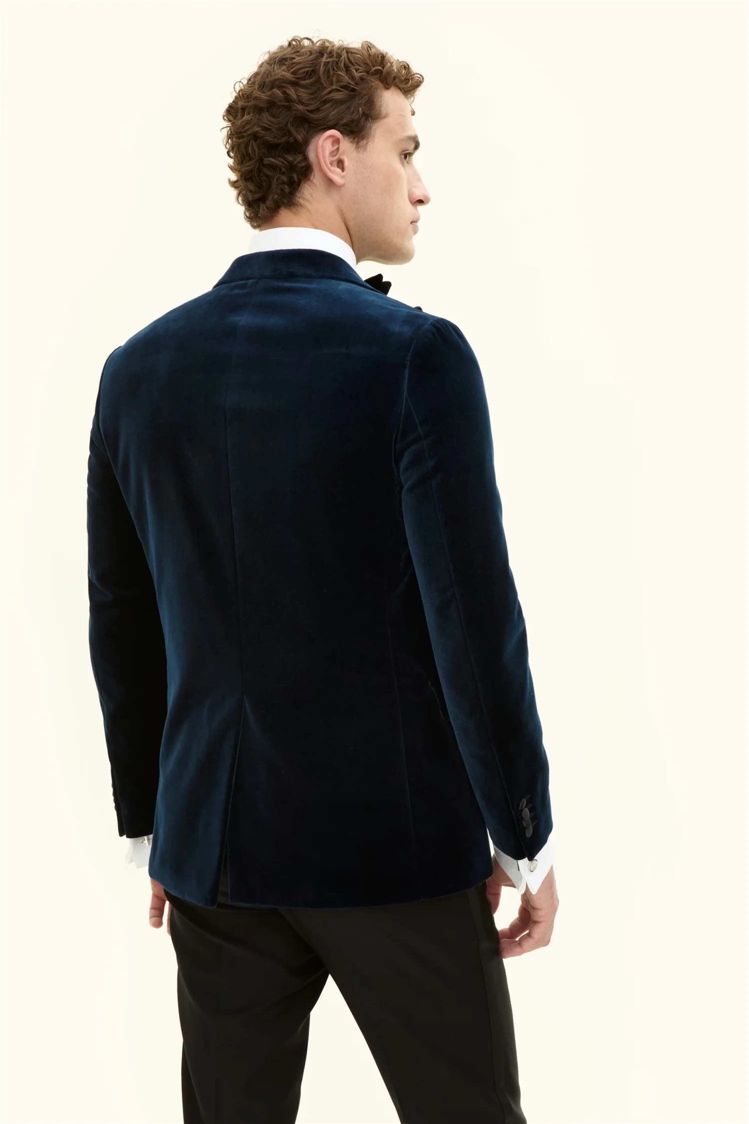 Frampton Velvet Blazer Light Navy - Image 4