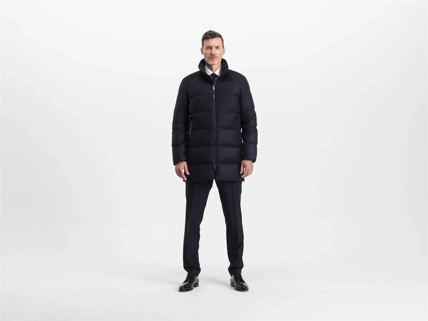 Concord™ Savile Parka Navy Melange Wool - Image 2