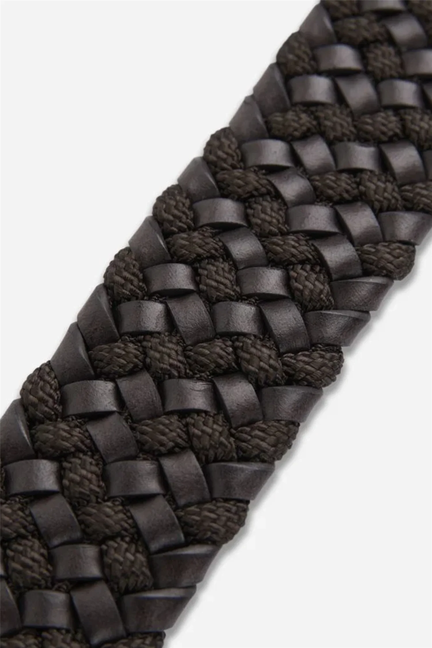 Elastic Leather Belt Dark Brown/Black - Image 2