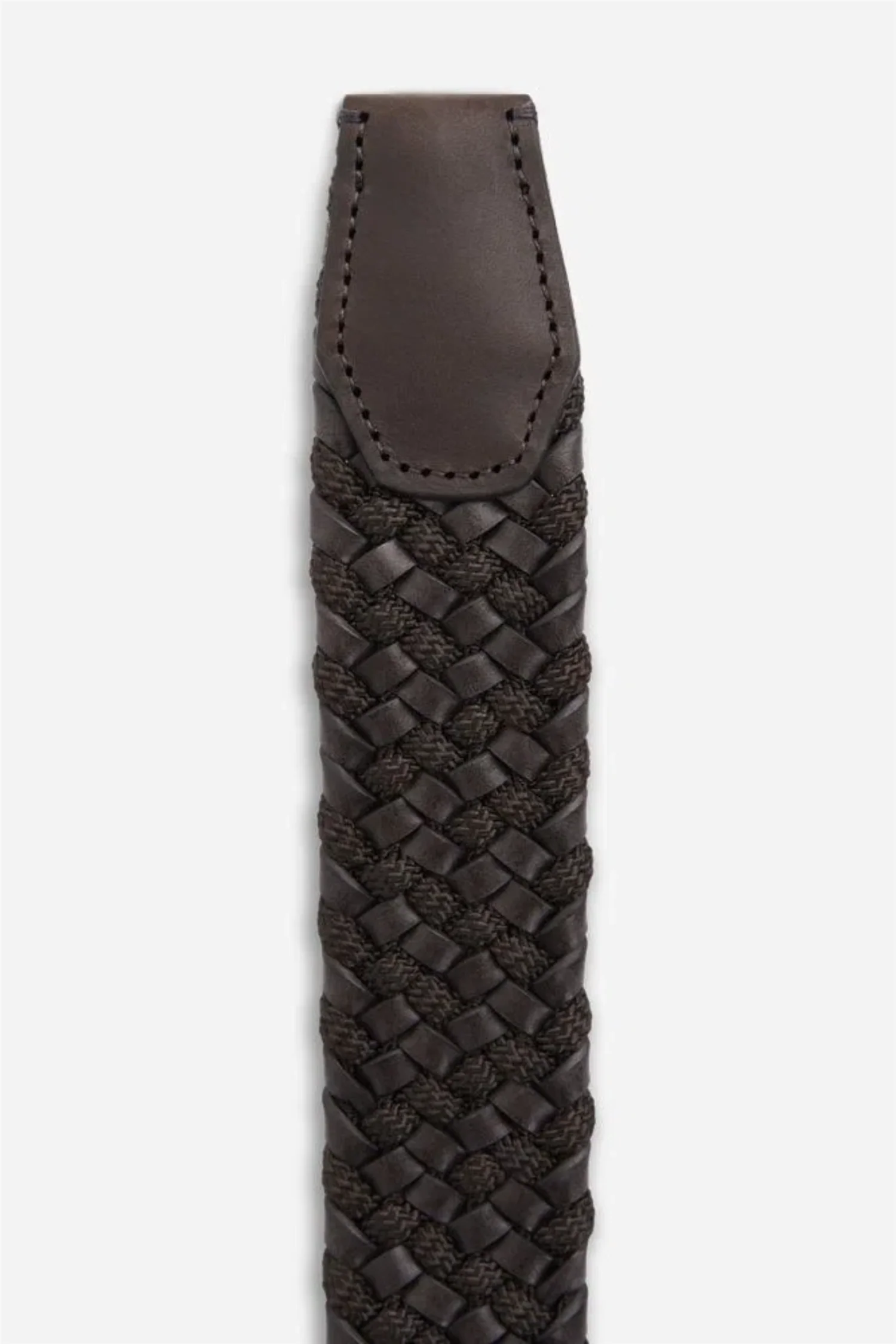 Elastic Leather Belt Dark Brown/Black - Image 4