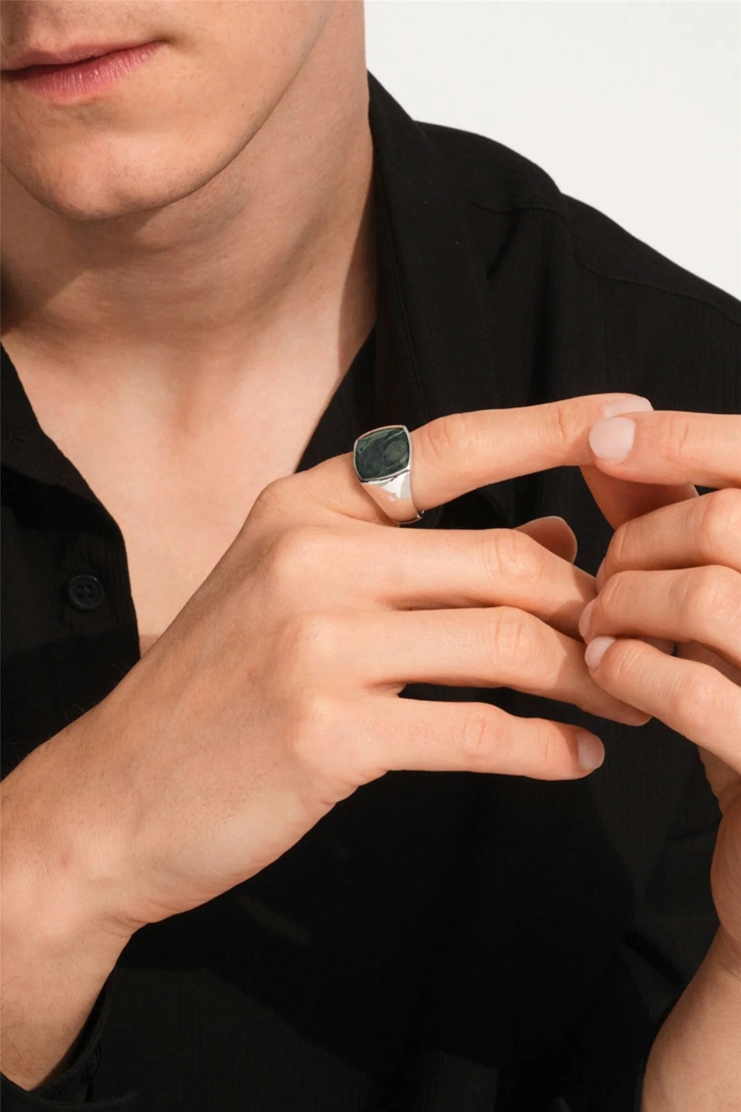 Men's Cushion Ring Kambaba Silver - Image 3