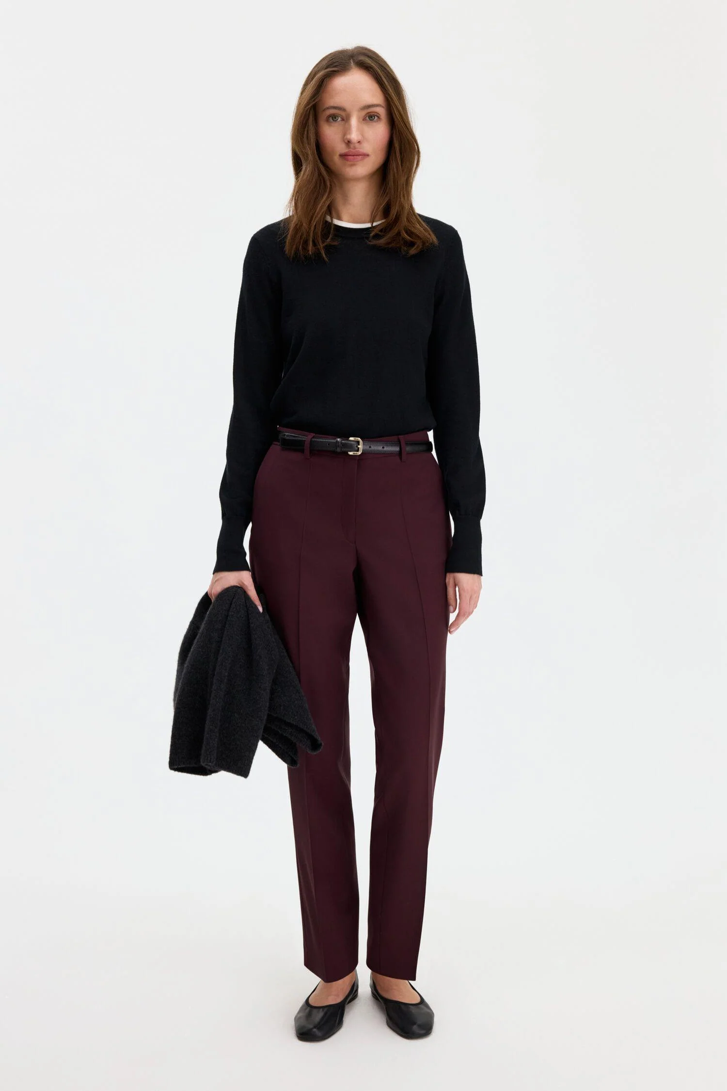 Merino R-Neck Sweater- Black - Image 2