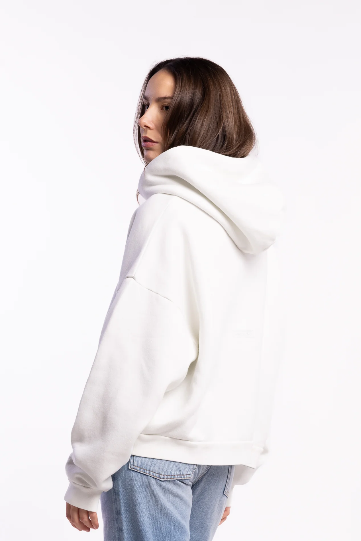 Logo Fleece Hoodie- Ice White - Image 2