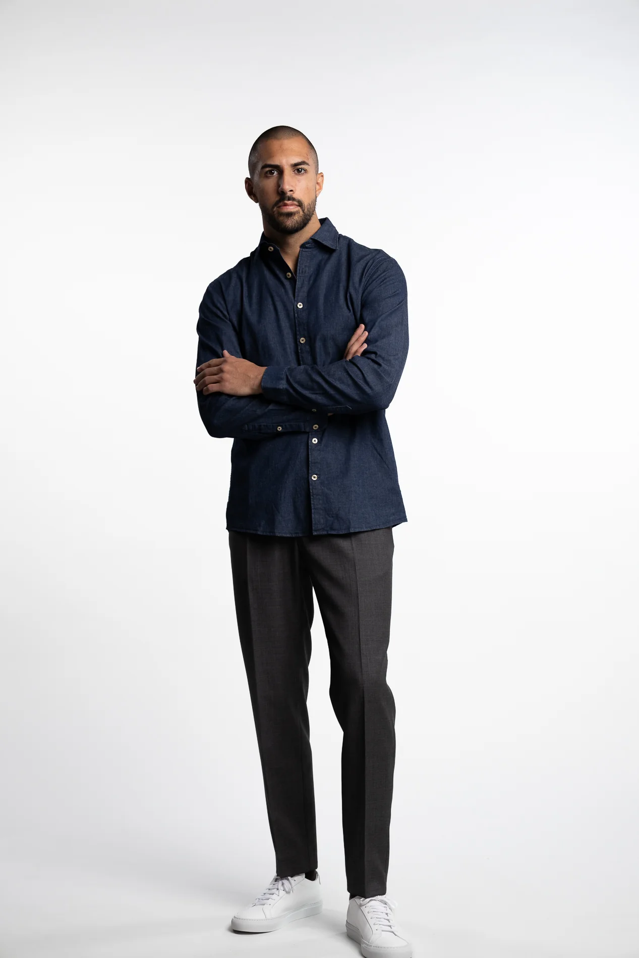 Soft Indigo Stretch Shirt Dark Blue - Image 2