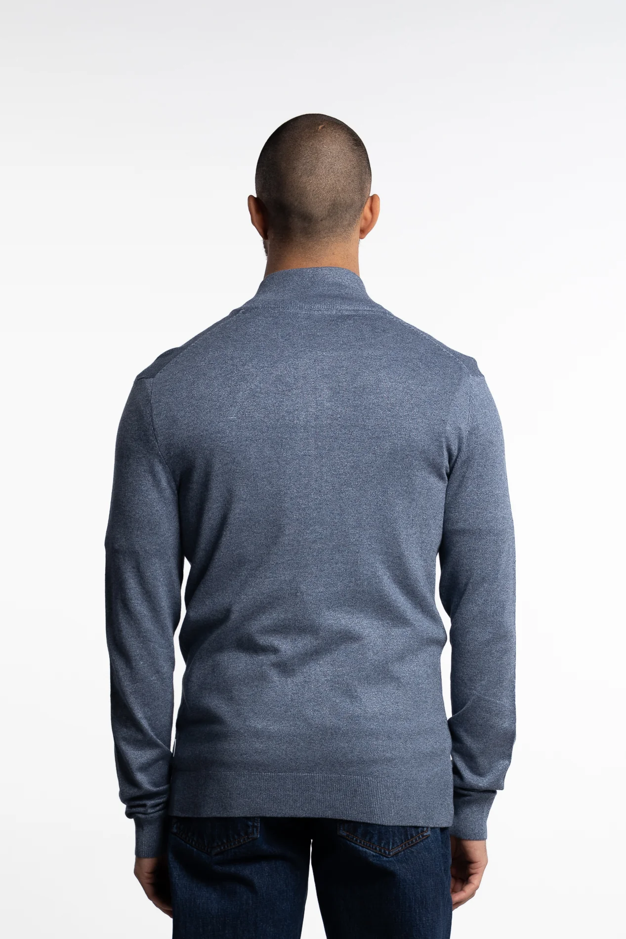 Ecovero Zip Cardigan Blue Blend - Image 3