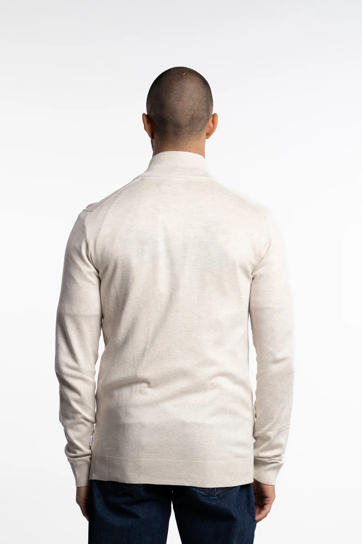 Ecovero Zip Cardigan Off-White - Image 3