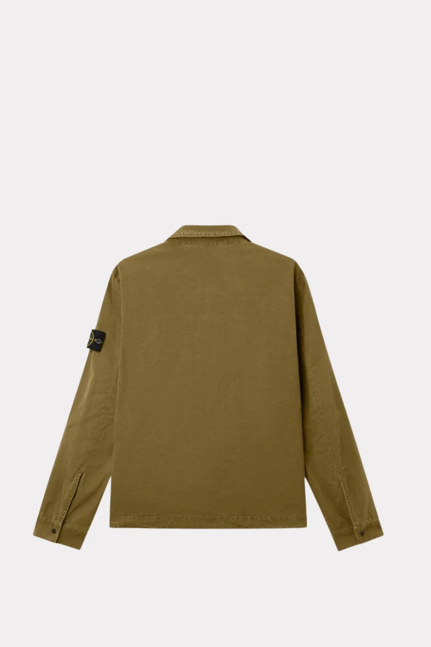 1200008 Regular-fit zip-up Overshirt With Pocket Military Green 'Old' Effect - Image 2