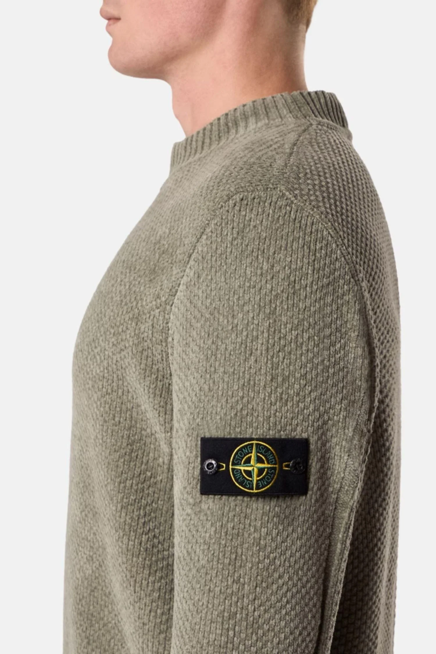 5100005 Mock Neck Jumper With Ribbed Trims Sage Green - Image 3