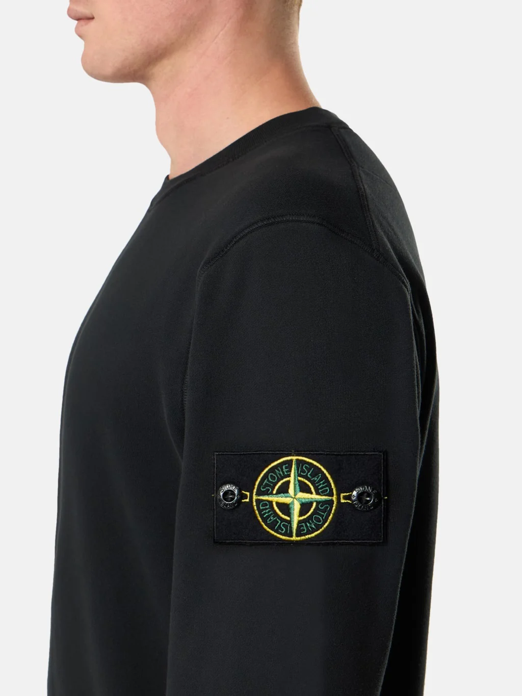 6100060 Organic Cotton Fleece Regular-fit Crewneck Black - Image 3