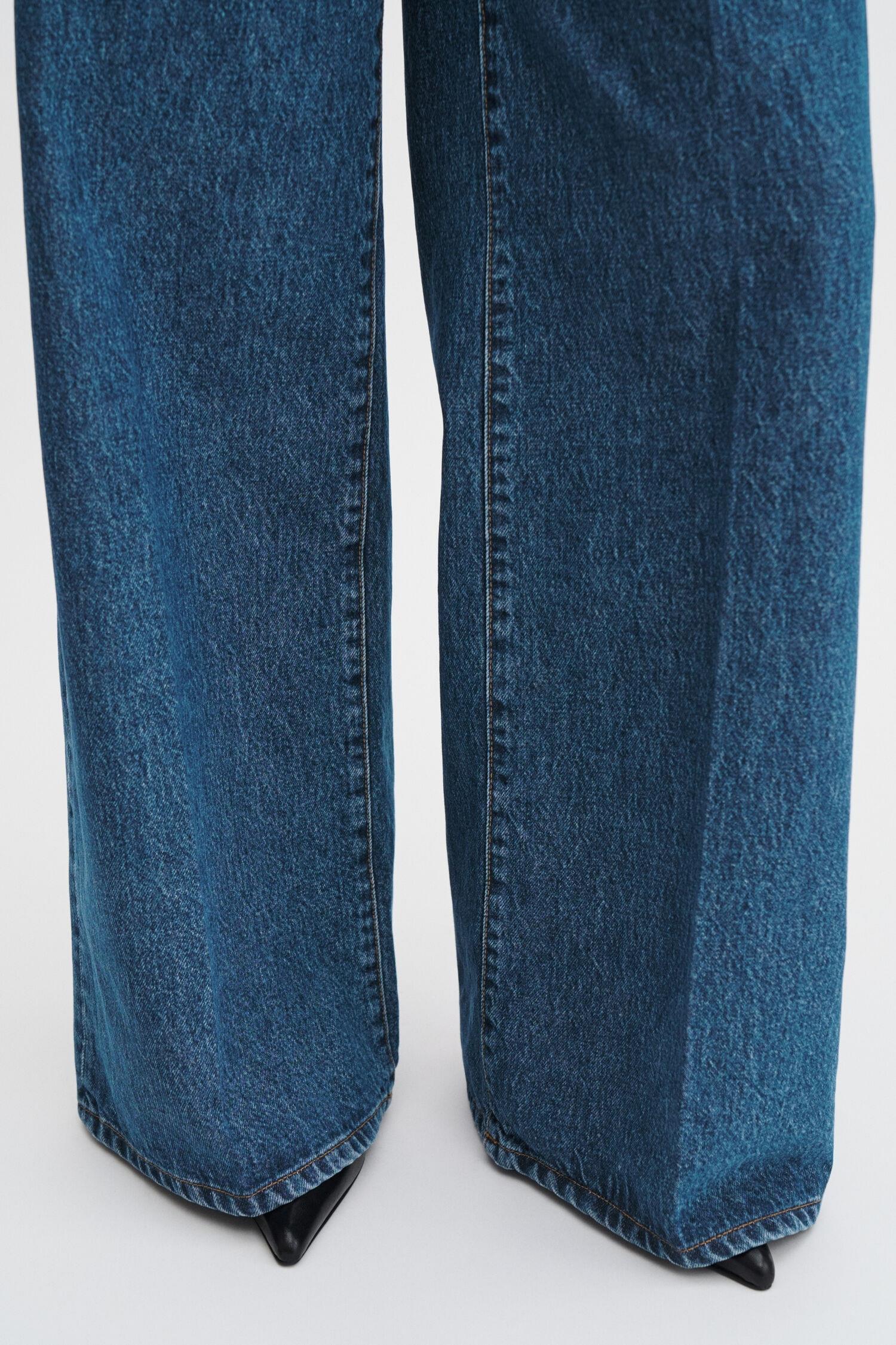 Wide Leg Jeans- Washed Mid Blue - Image 5