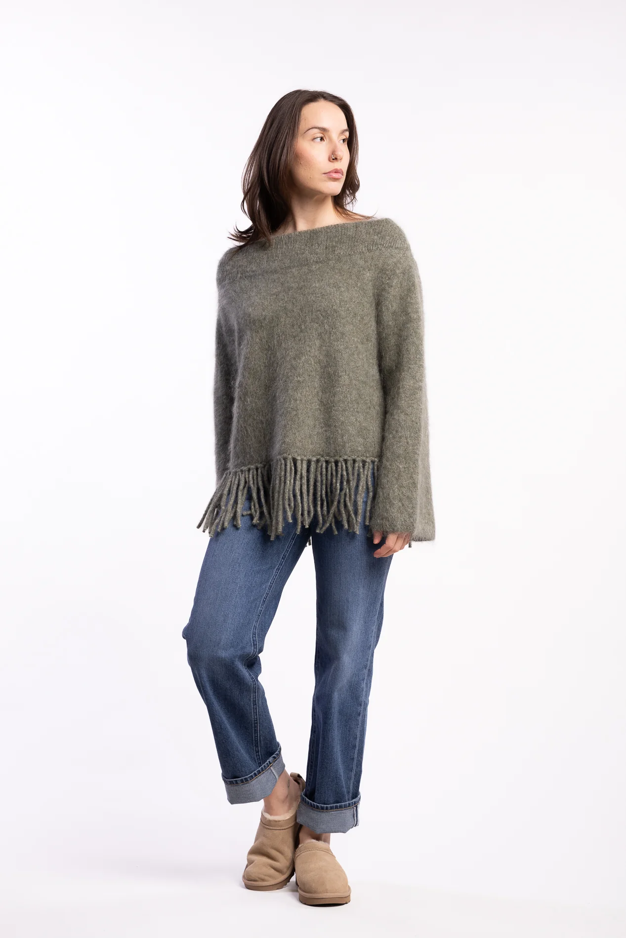 Gine Chunky Sweater- Sage Green - Image 6