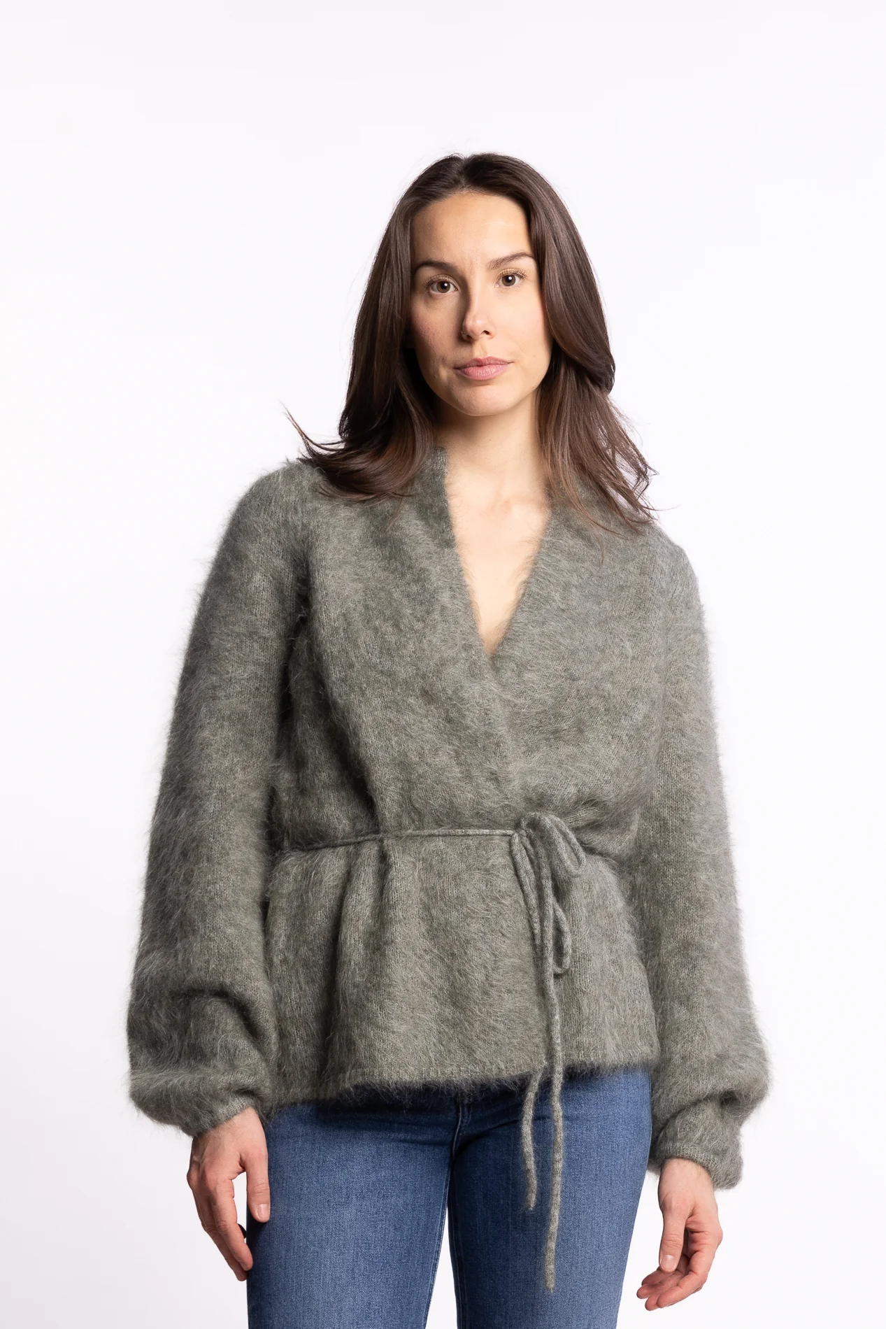 Fredrikke Chunky Cardigan- Sage Green - Image 2