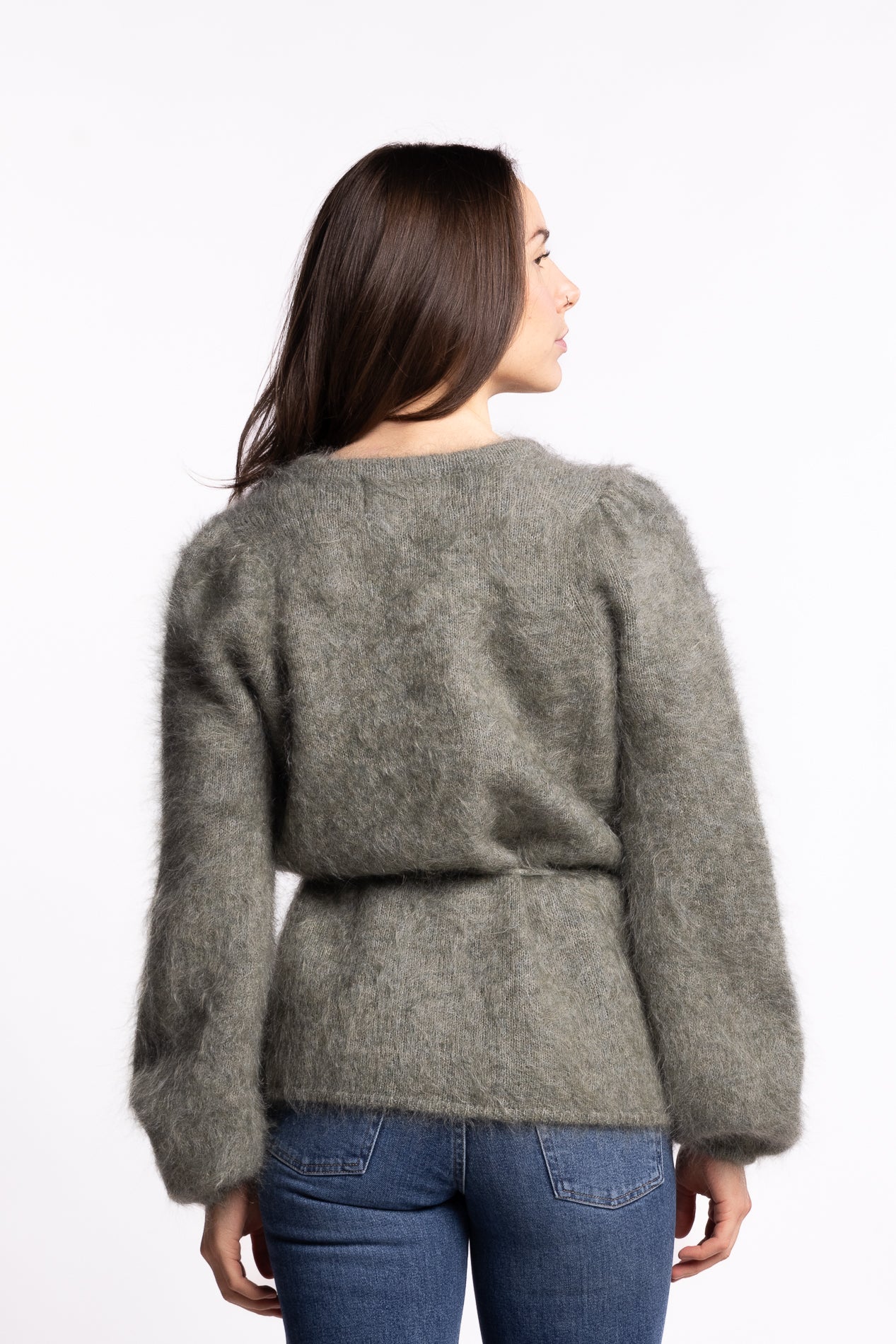 Fredrikke Chunky Cardigan- Sage Green - Image 4