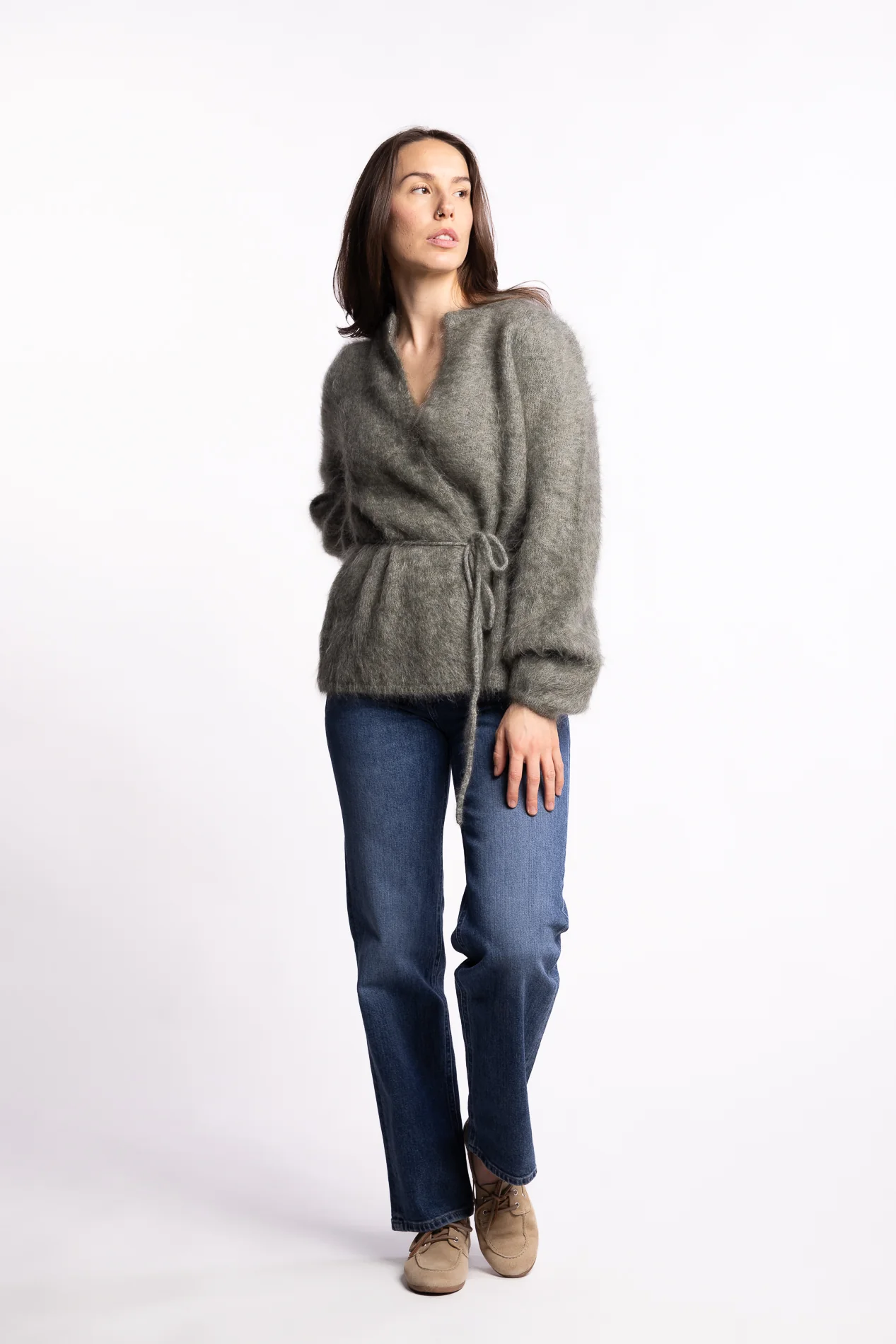 Fredrikke Chunky Cardigan- Sage Green - Image 6
