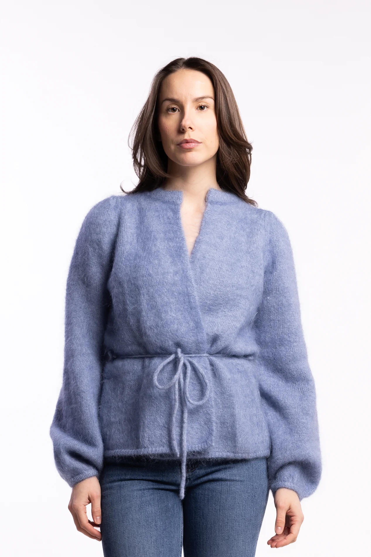 Fredrikke Chunky Cardigan- Denim Blue - Image 2