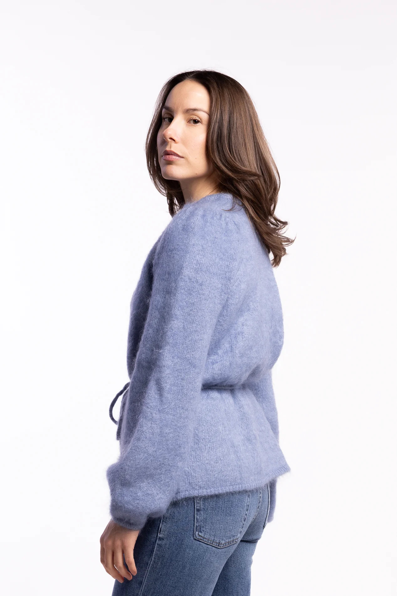 Fredrikke Chunky Cardigan- Denim Blue - Image 3