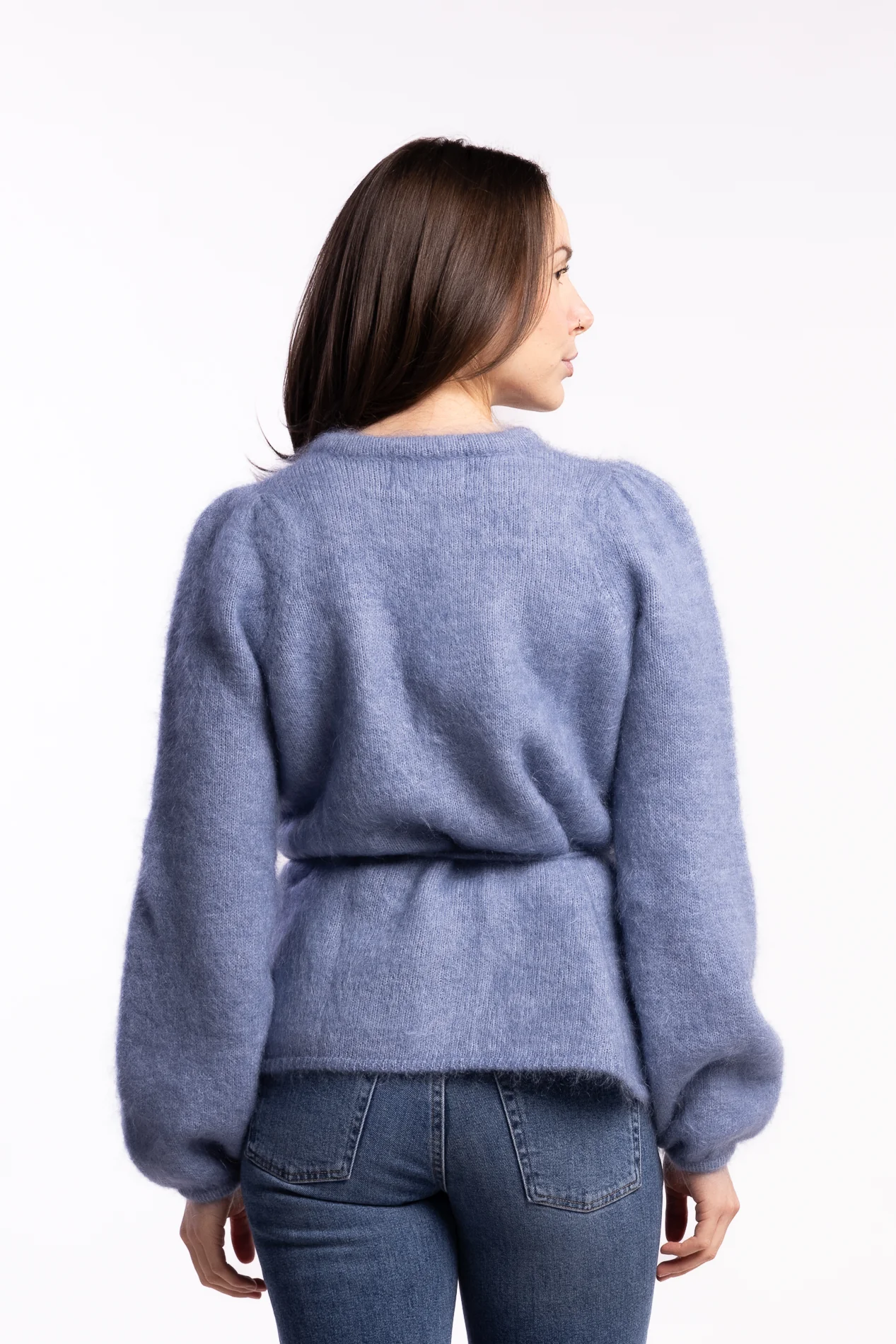 Fredrikke Chunky Cardigan- Denim Blue - Image 4