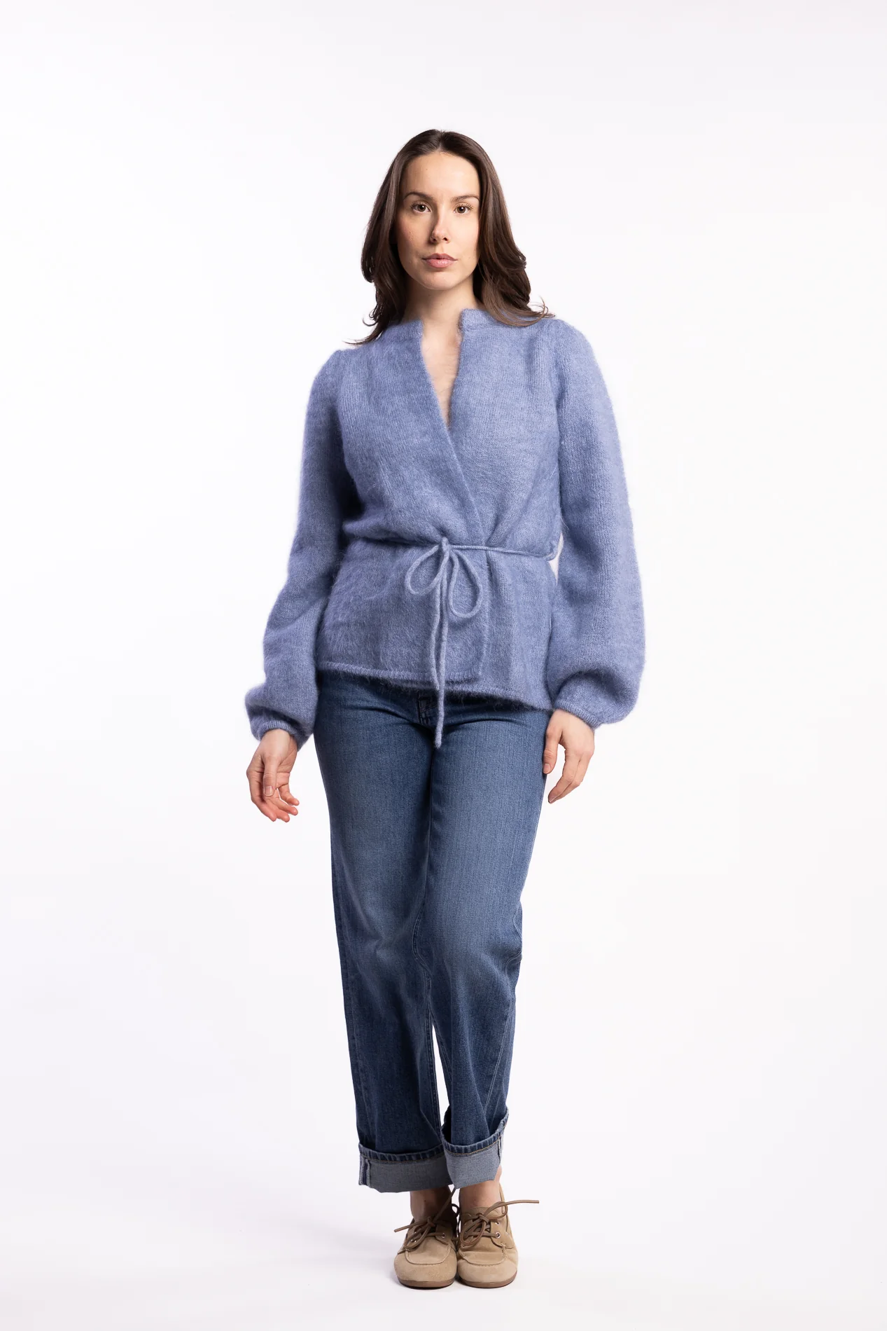 Fredrikke Chunky Cardigan- Denim Blue - Image 6
