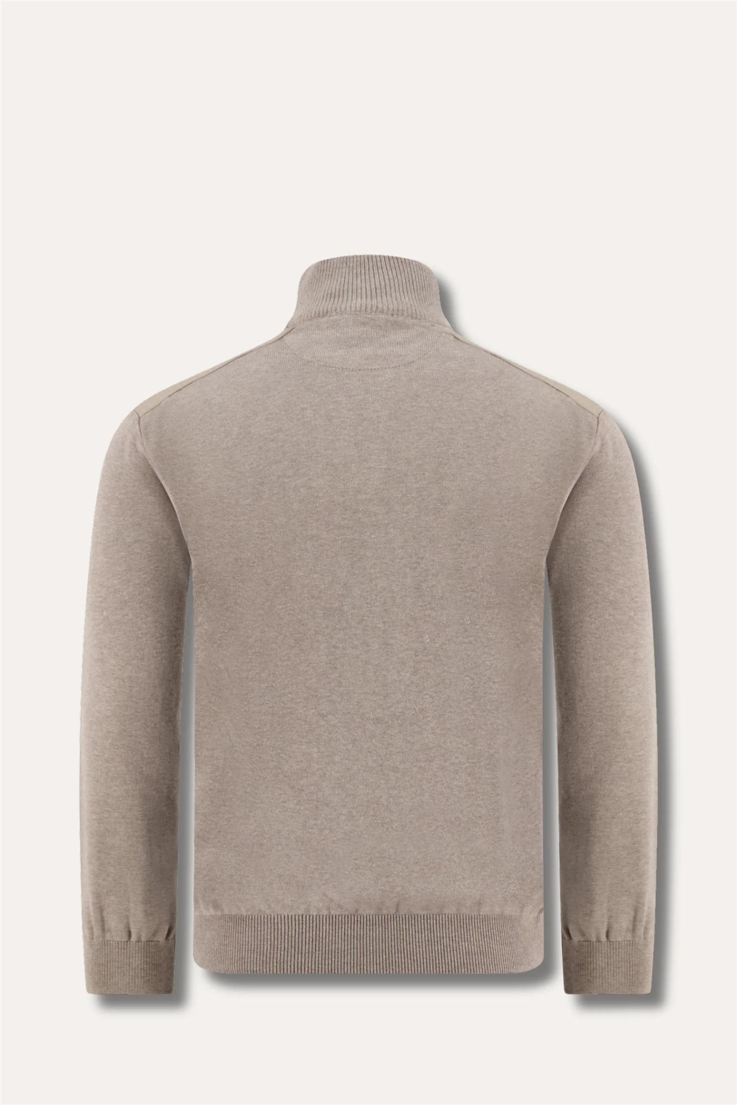 Knitted Silk/Cotton Zipped Sweater Brown - Image 3