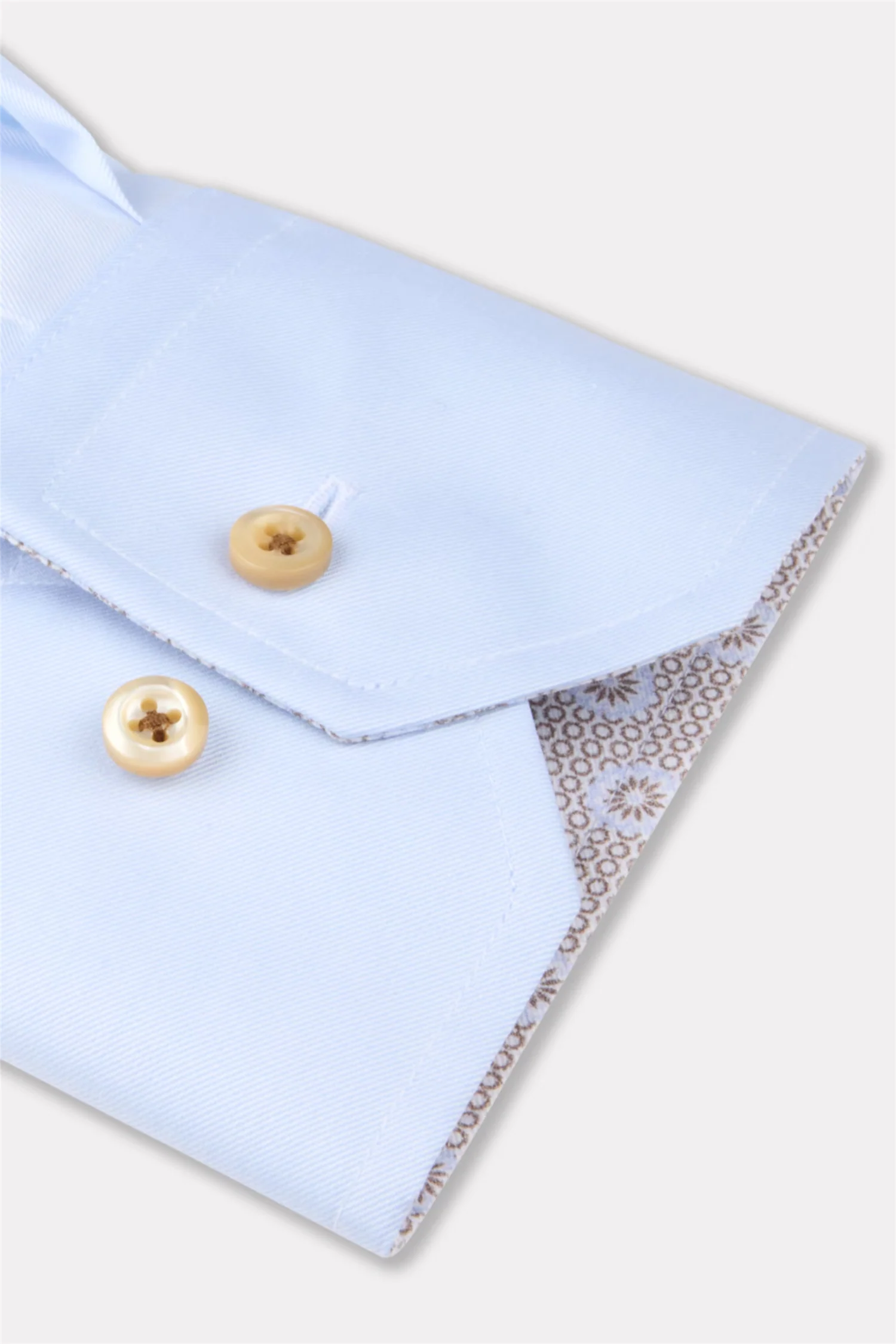 Slimline Light Blue Twill Shirt Contrast - Image 3