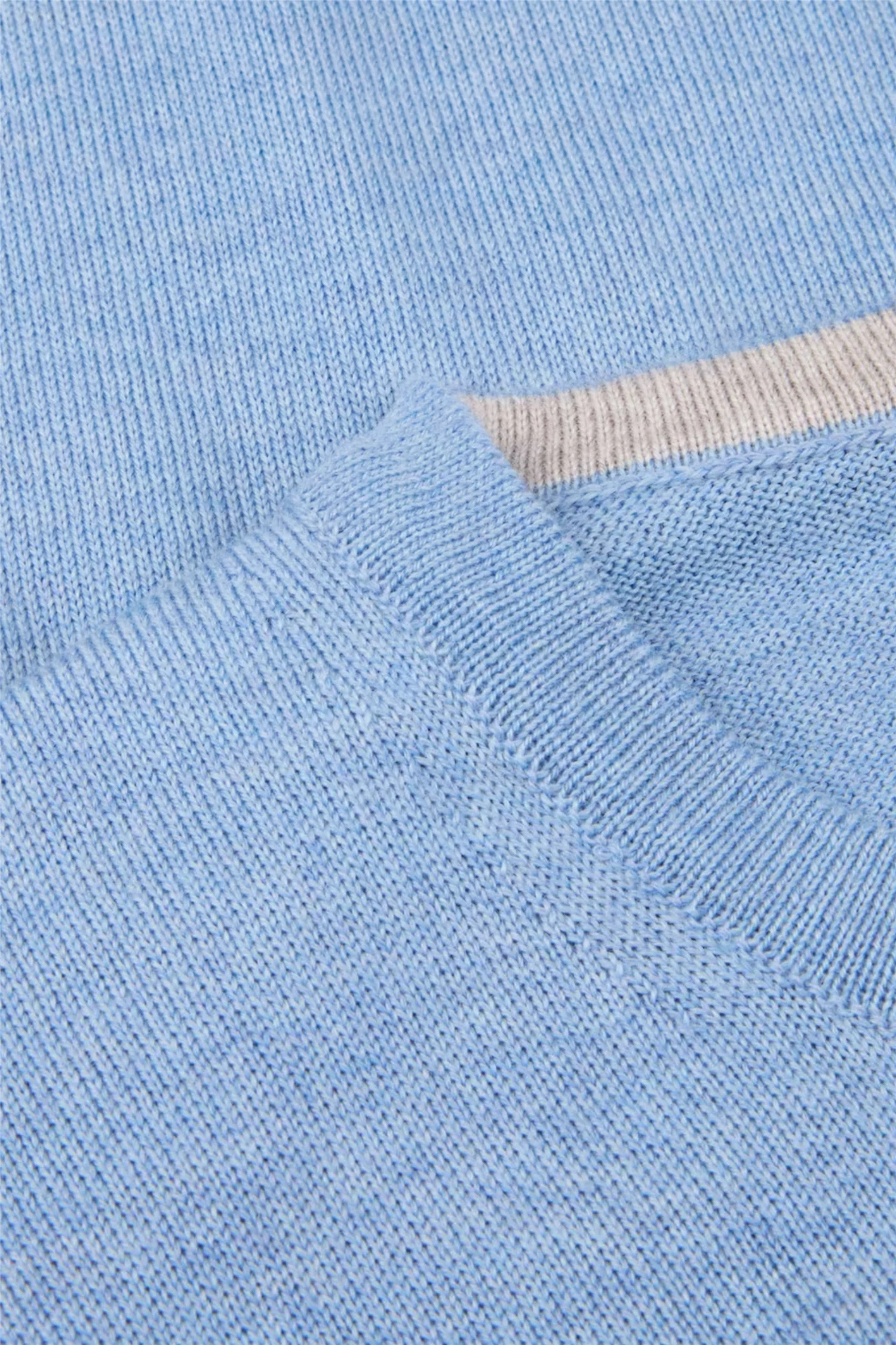 Merino Wool Crew Neck Elbow Patch Light Blue - Image 4