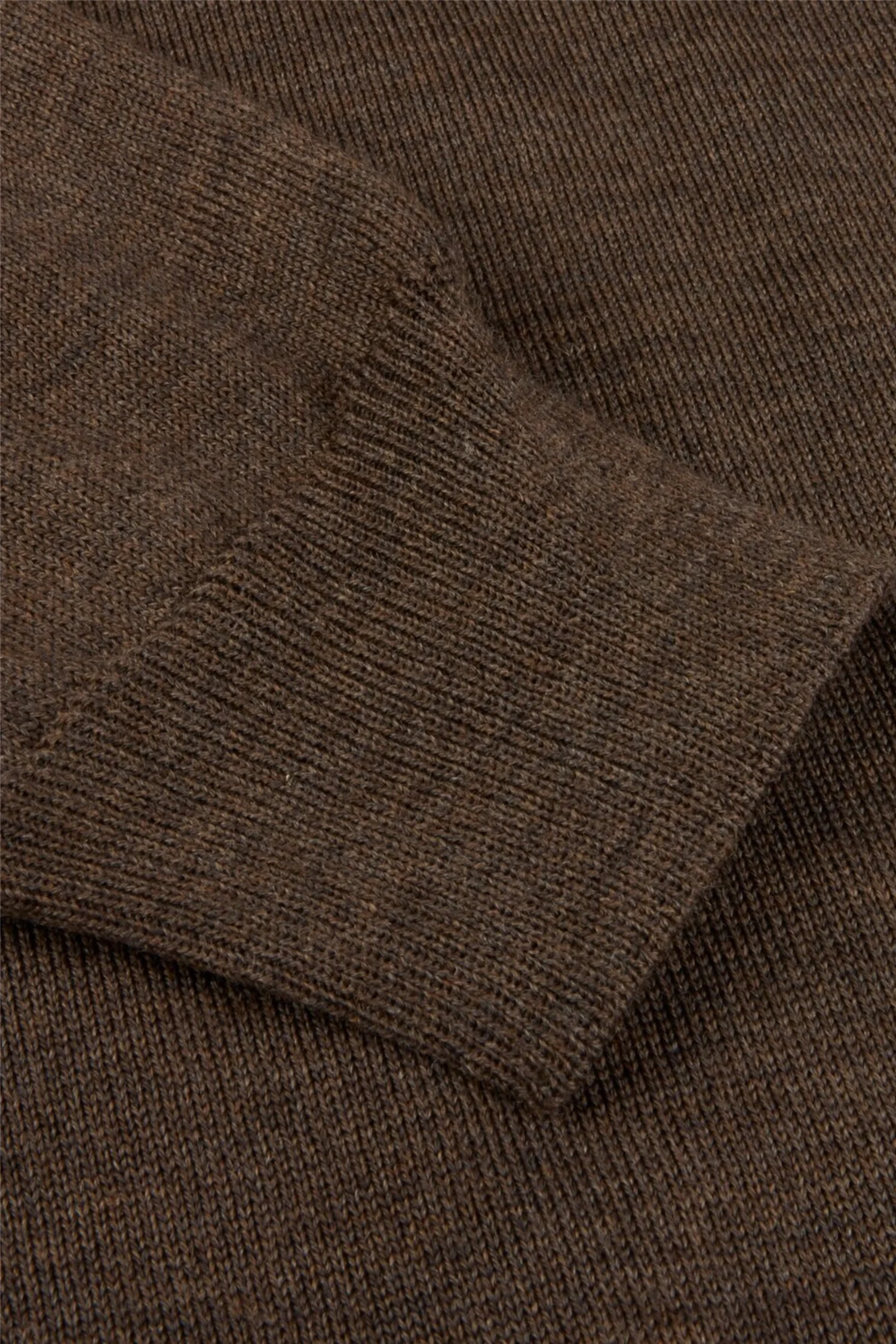 Merino Wool Crew Neck Elbow Patch Dark Brown - Image 5