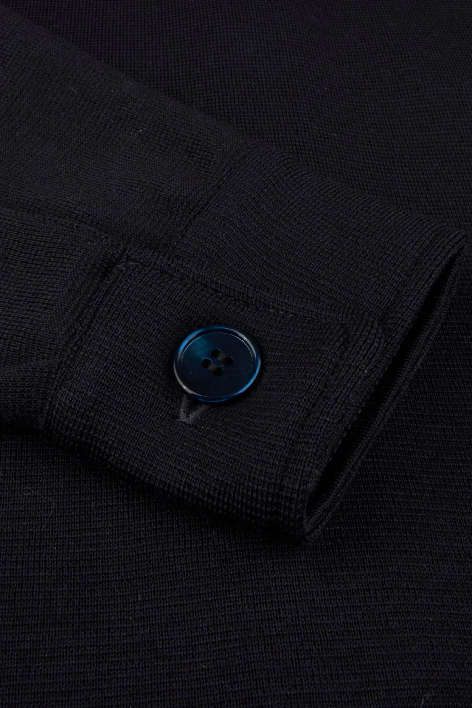 Knitted Merino Wool Overshirt Navy - Image 10