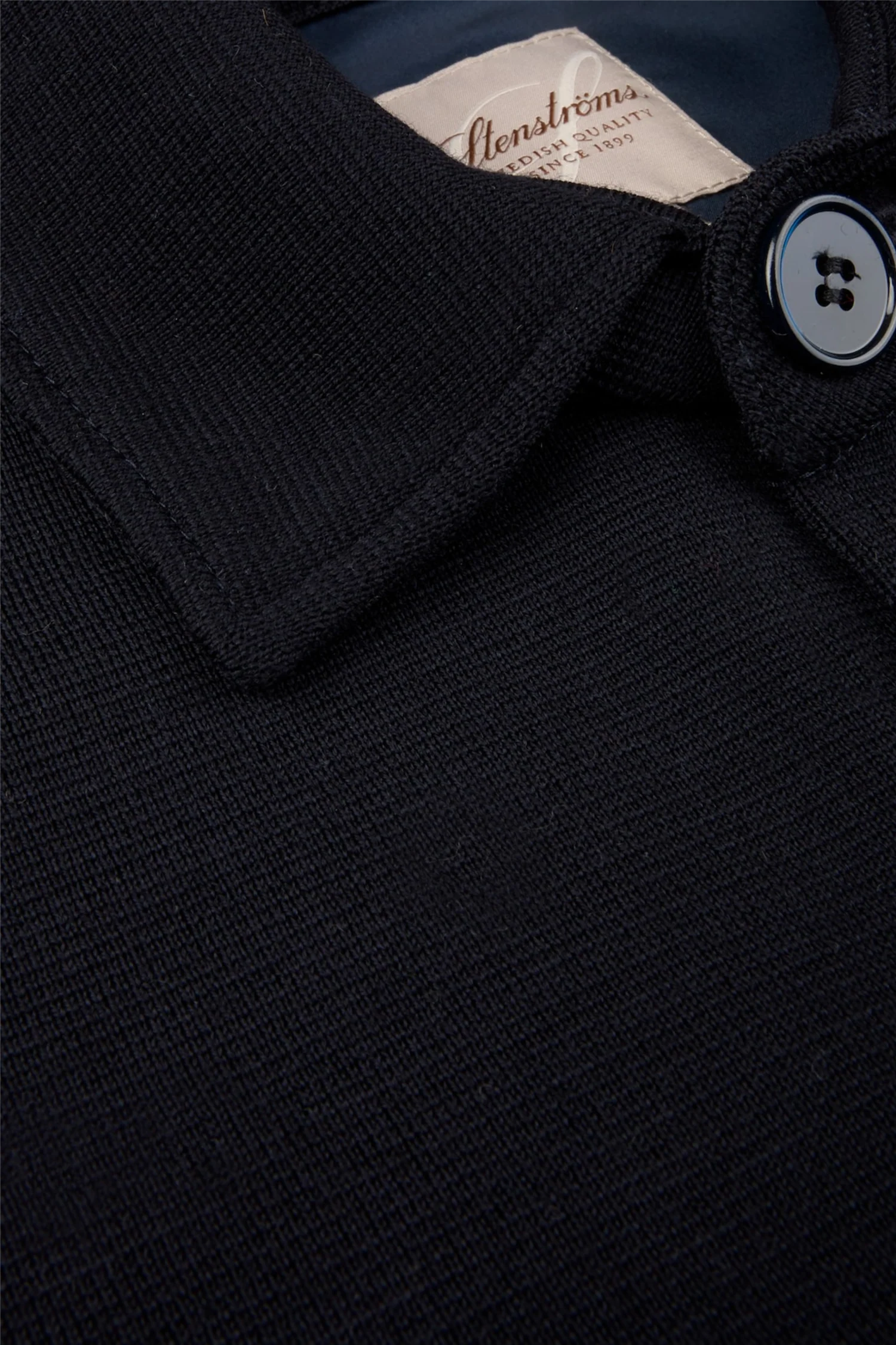 Knitted Merino Wool Overshirt Navy - Image 3