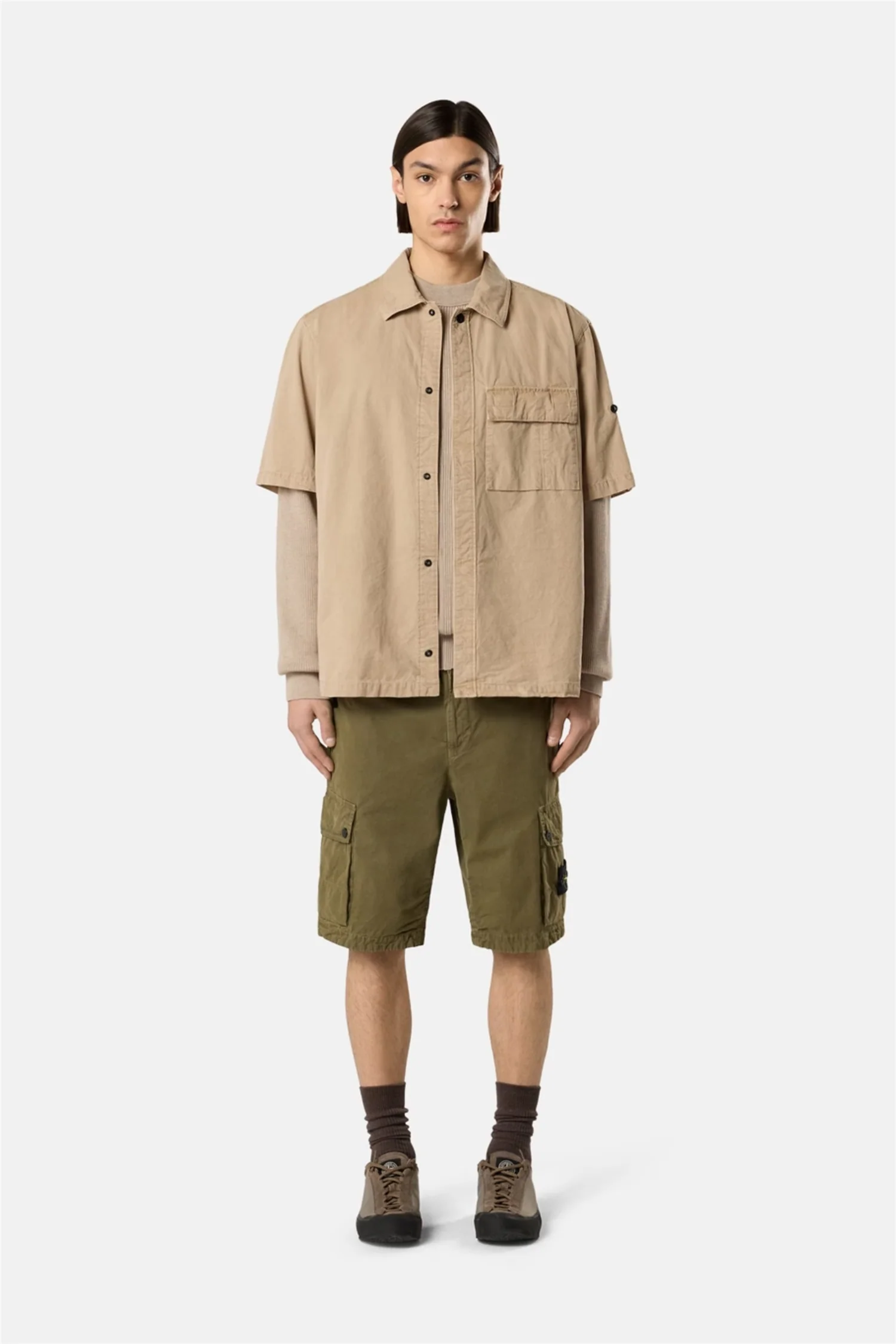 L100019 Brushed Organic Cotton Canvas Military Green 'Old' Effect - Image 2
